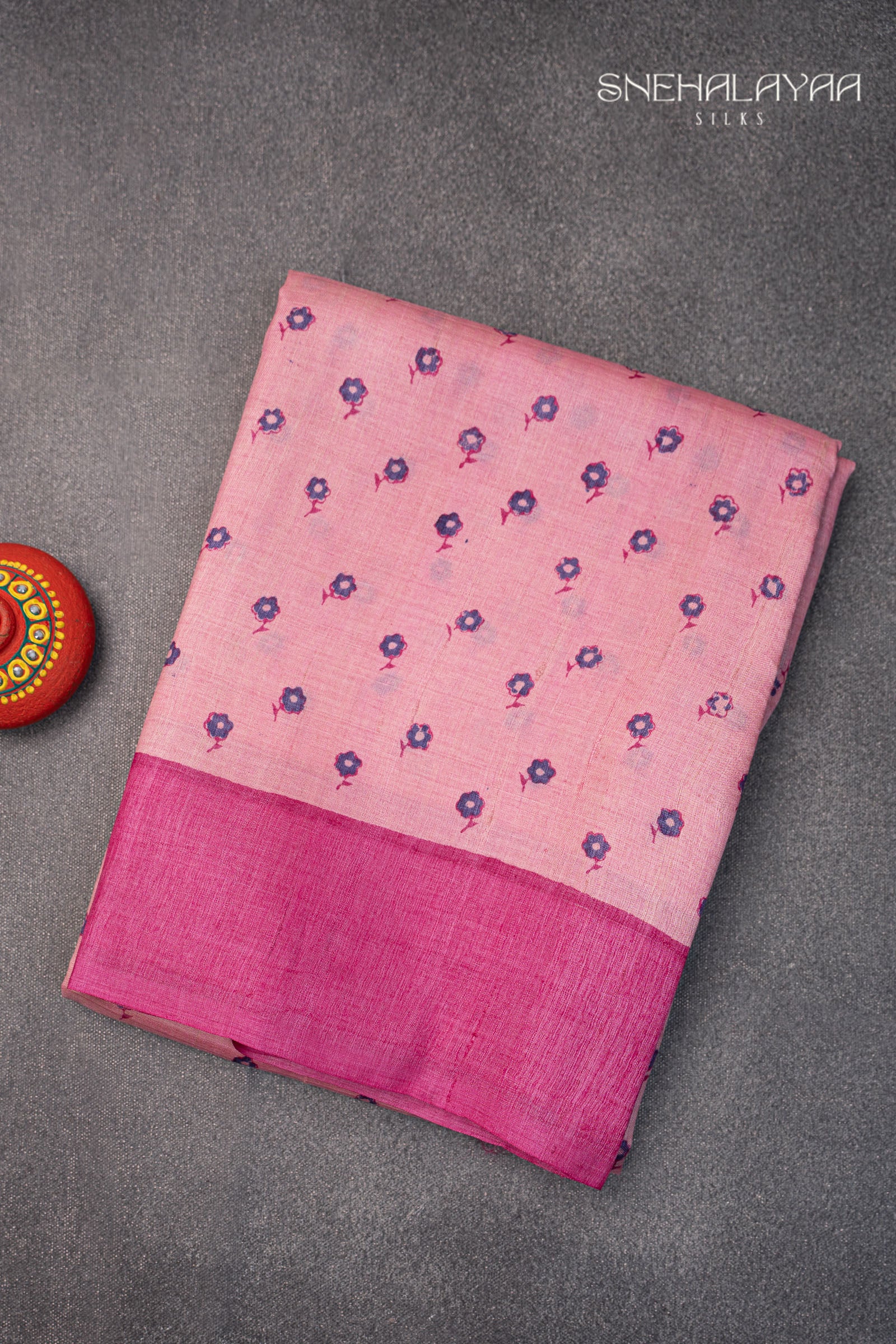 Pink Tussar Saree