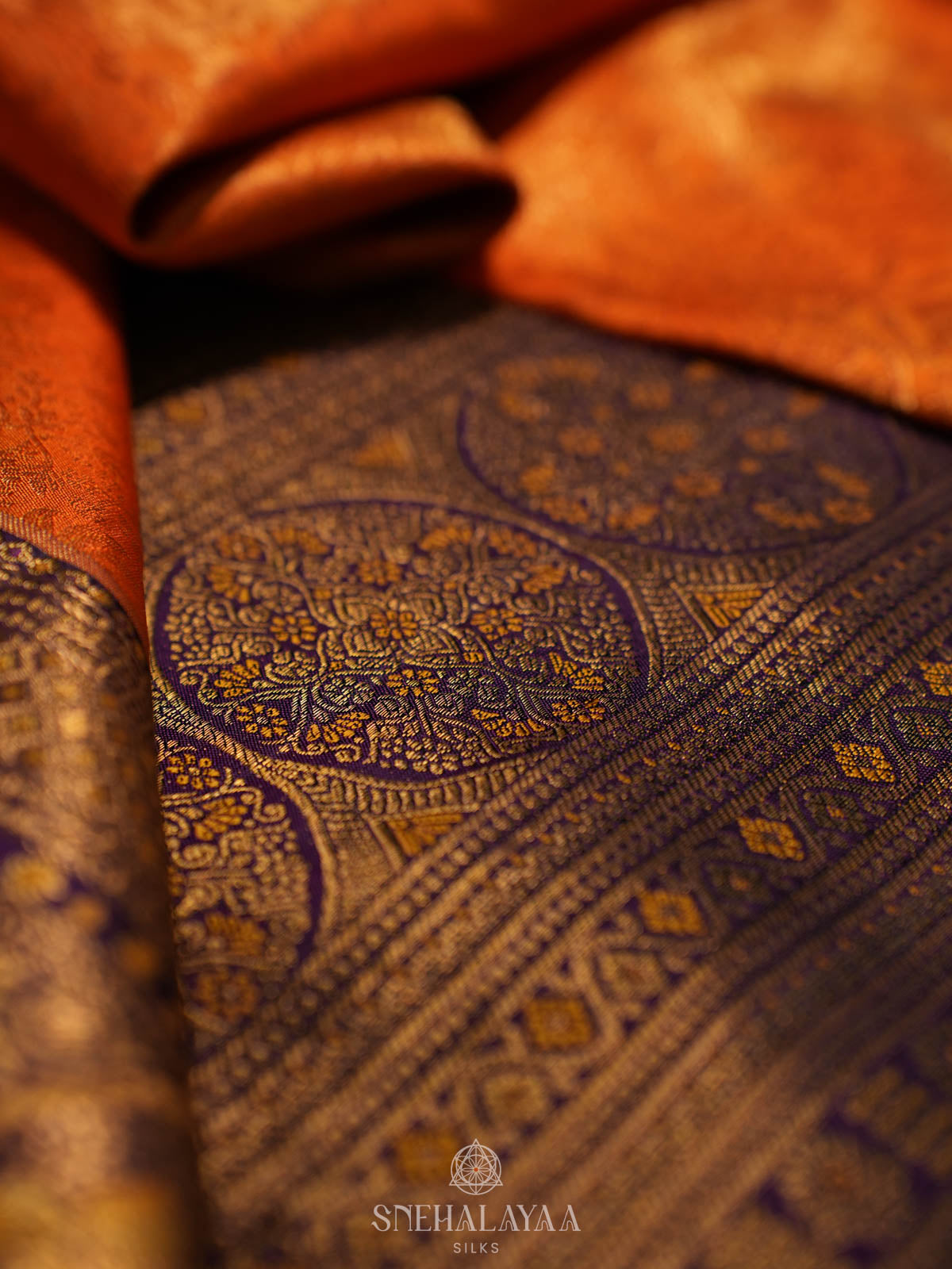 Orange Kanjivaram Silk Saree