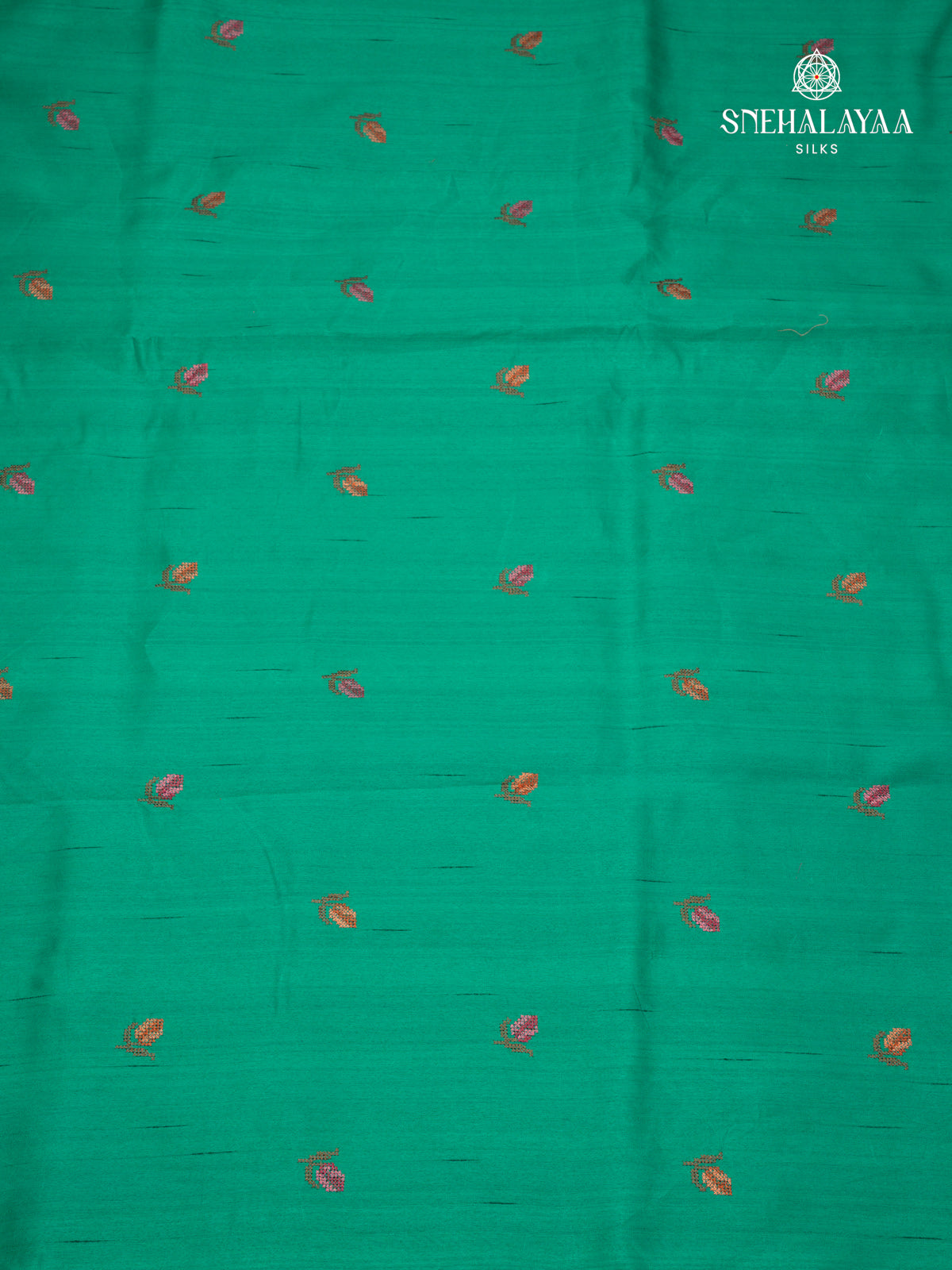 Green Raw Silk Embroidery Saree