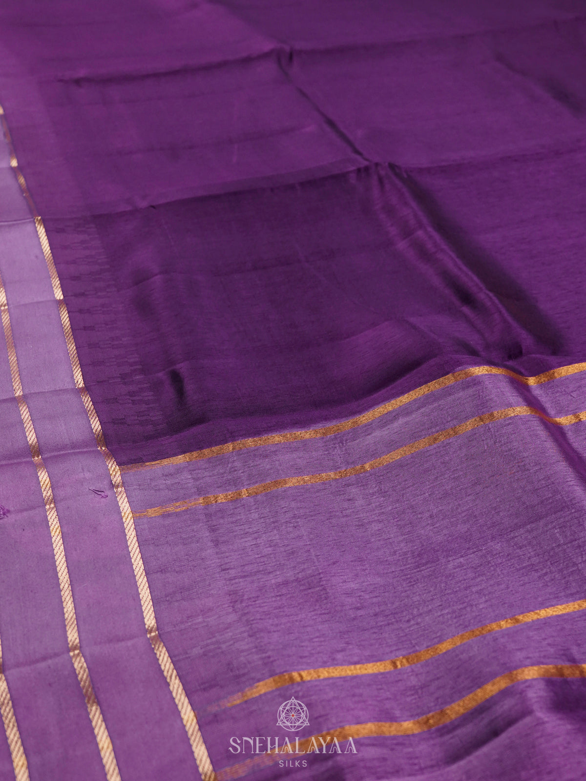 Purple Banaras Kora Silk Saree