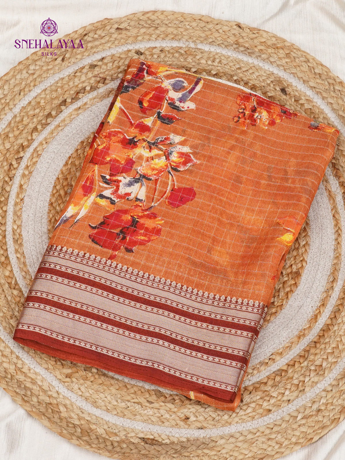 Peach Dola Silk Saree
