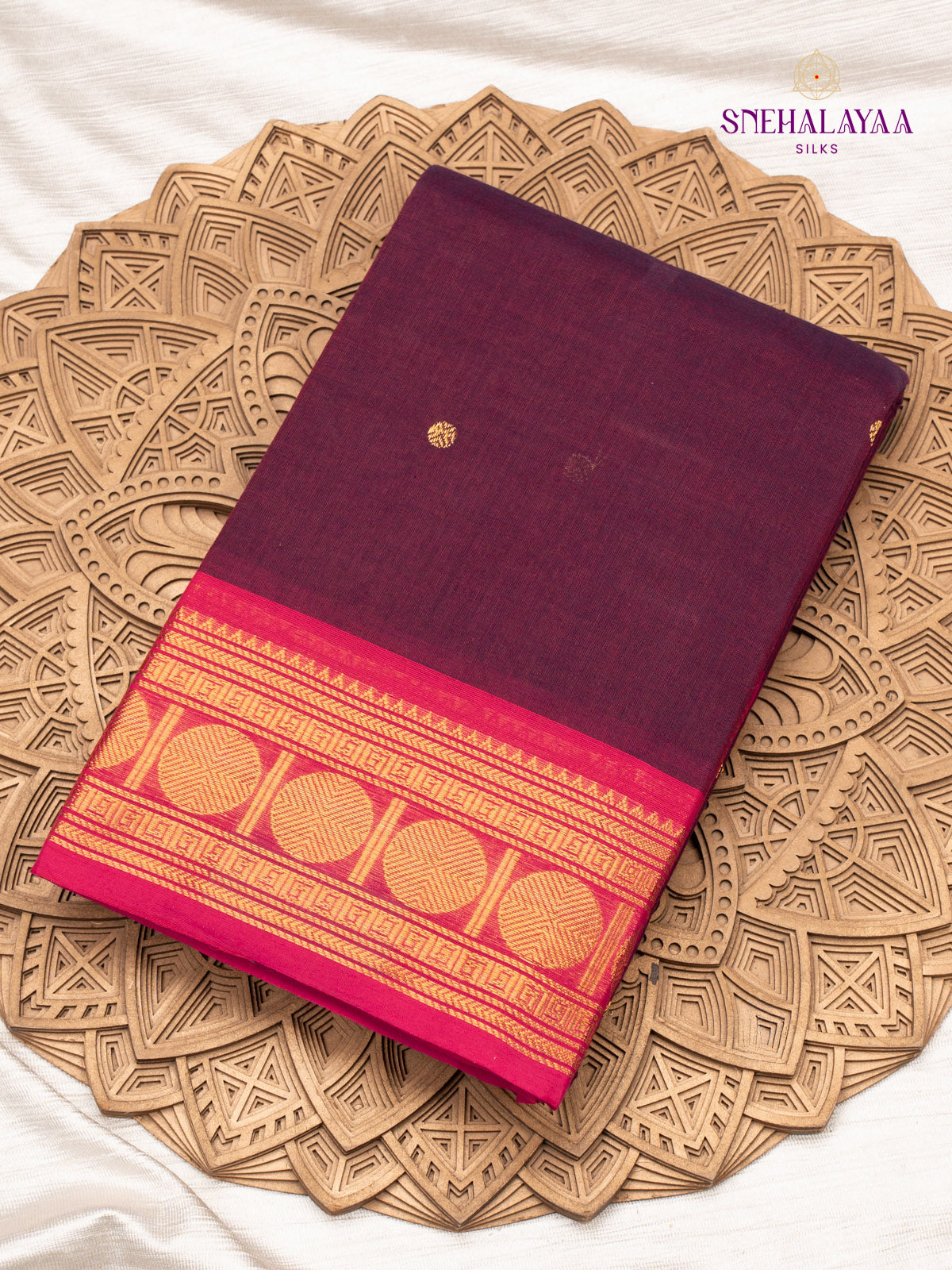 Purple chettinad Cotton Saree