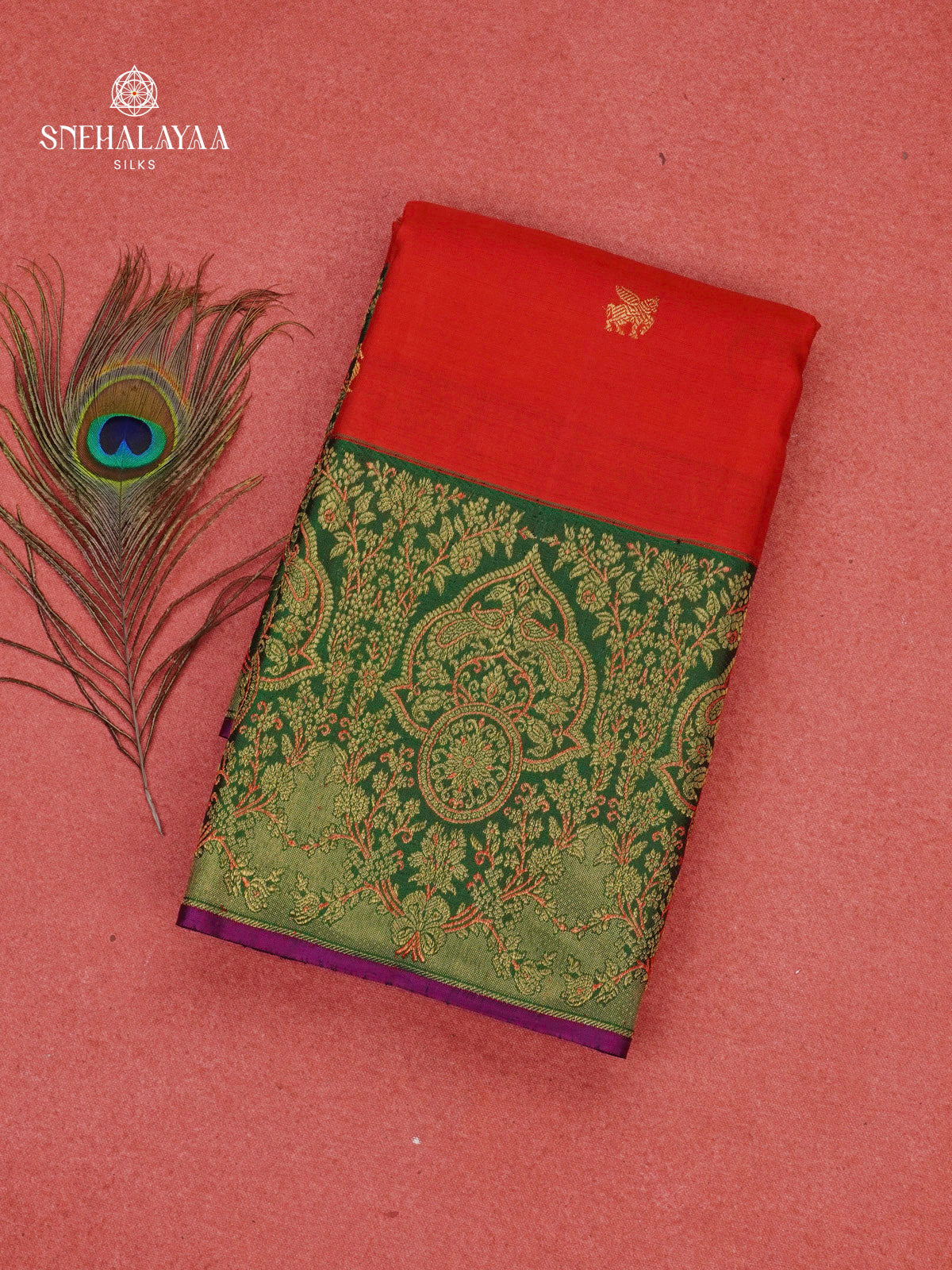 Orange Kanjivaram Silk Saree