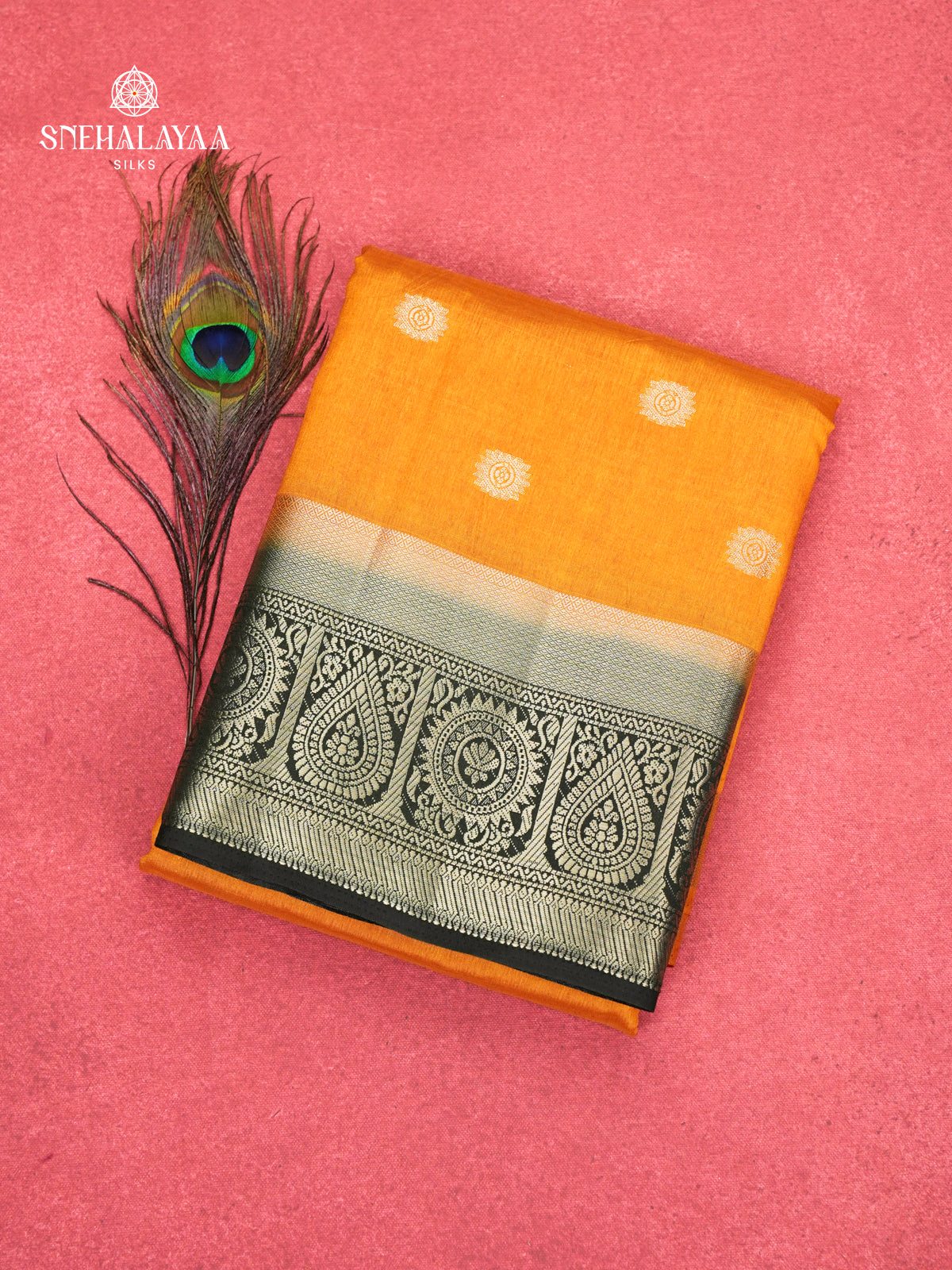 Mango Yellow Raw Silk Saree