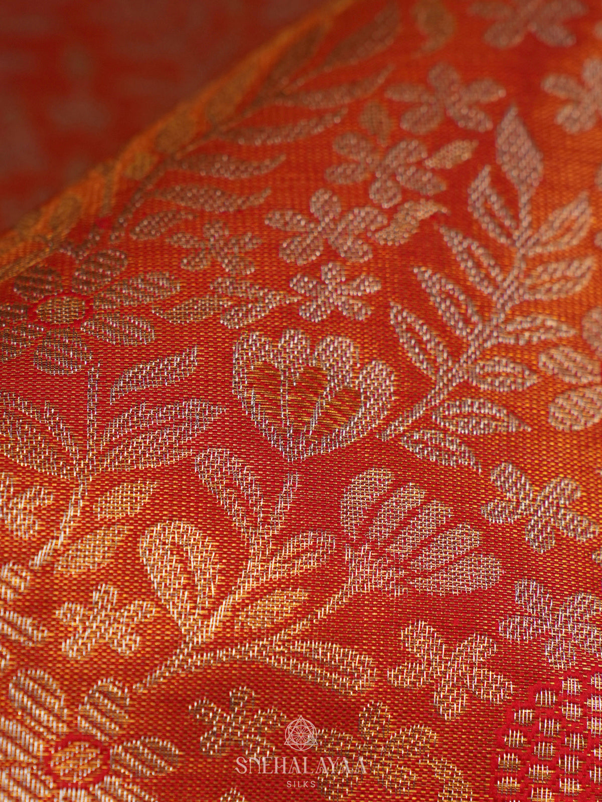 Orange Kanjivaram Silk Saree