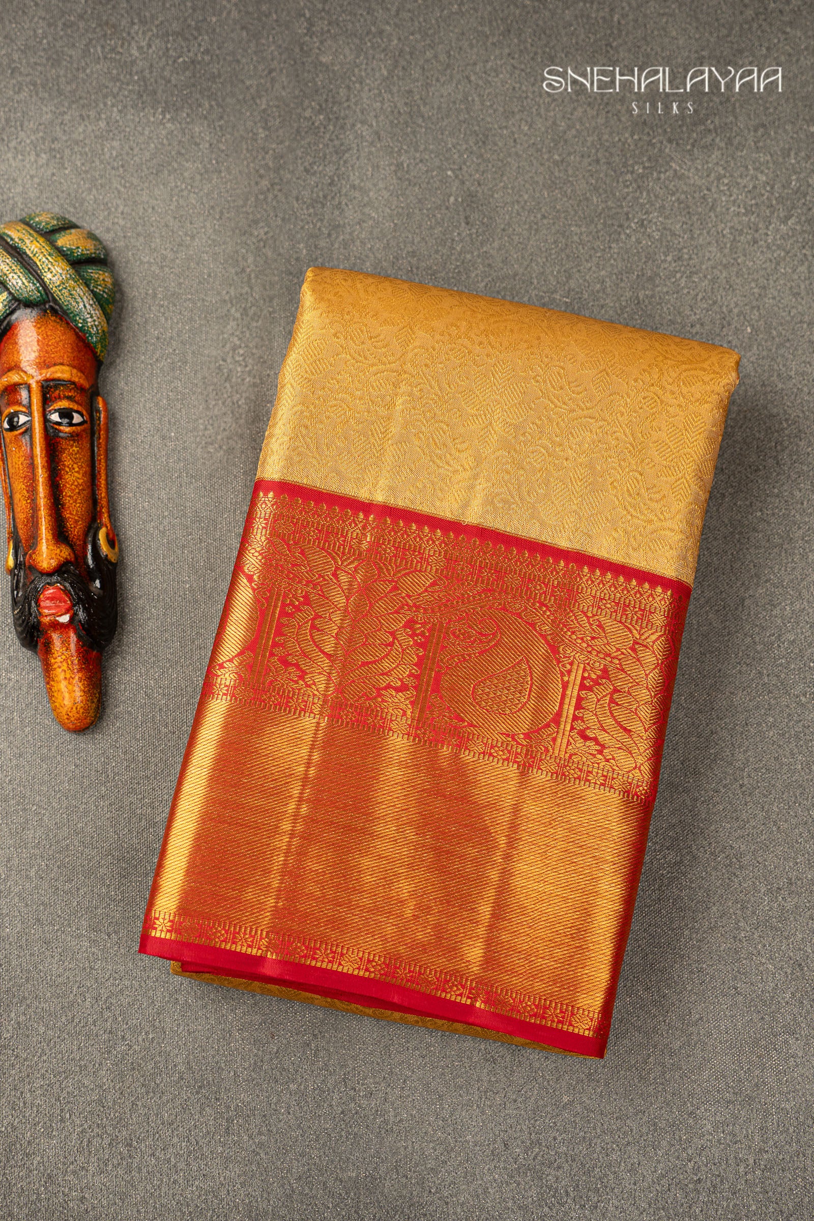 Gold Kancheevaram Silk Saree