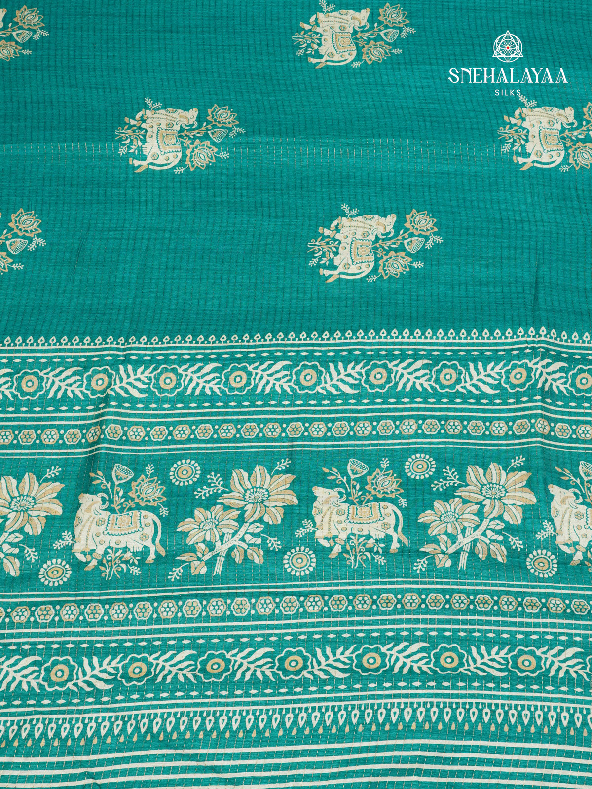Teal Blue Dola Silk Saree