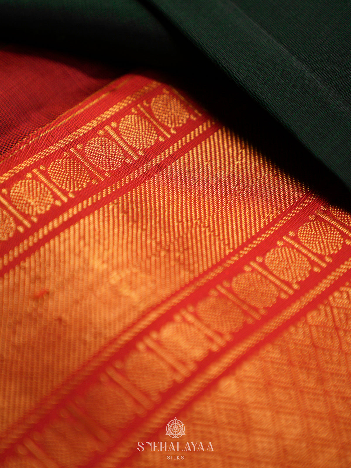 Forest Green Kanjivaram Silk Saree