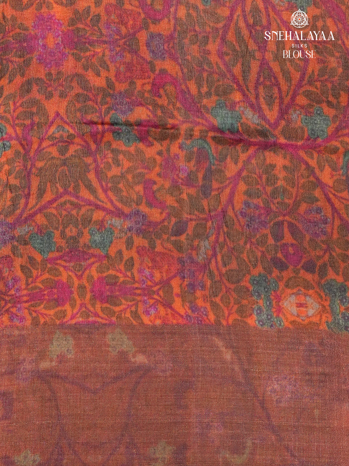 Pink Tussar Silk Saree