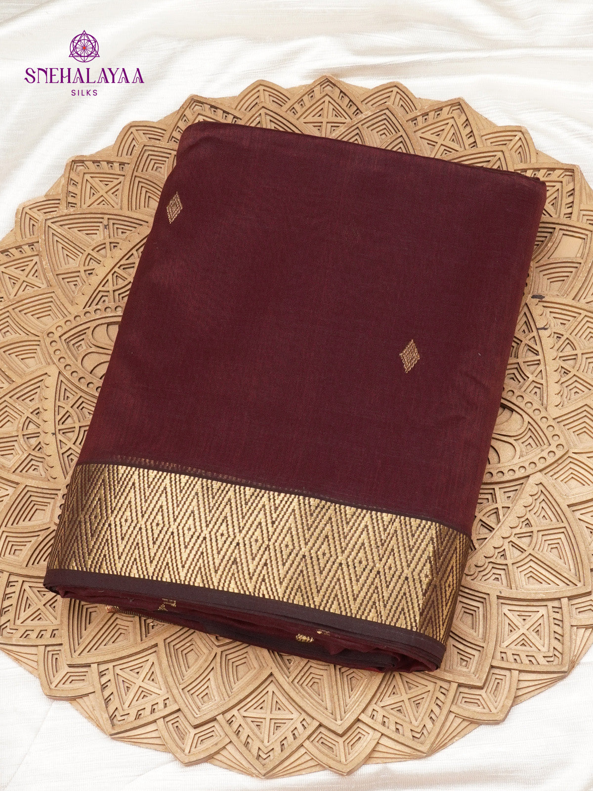 Brown Maheshwari Silk Cotton Saree