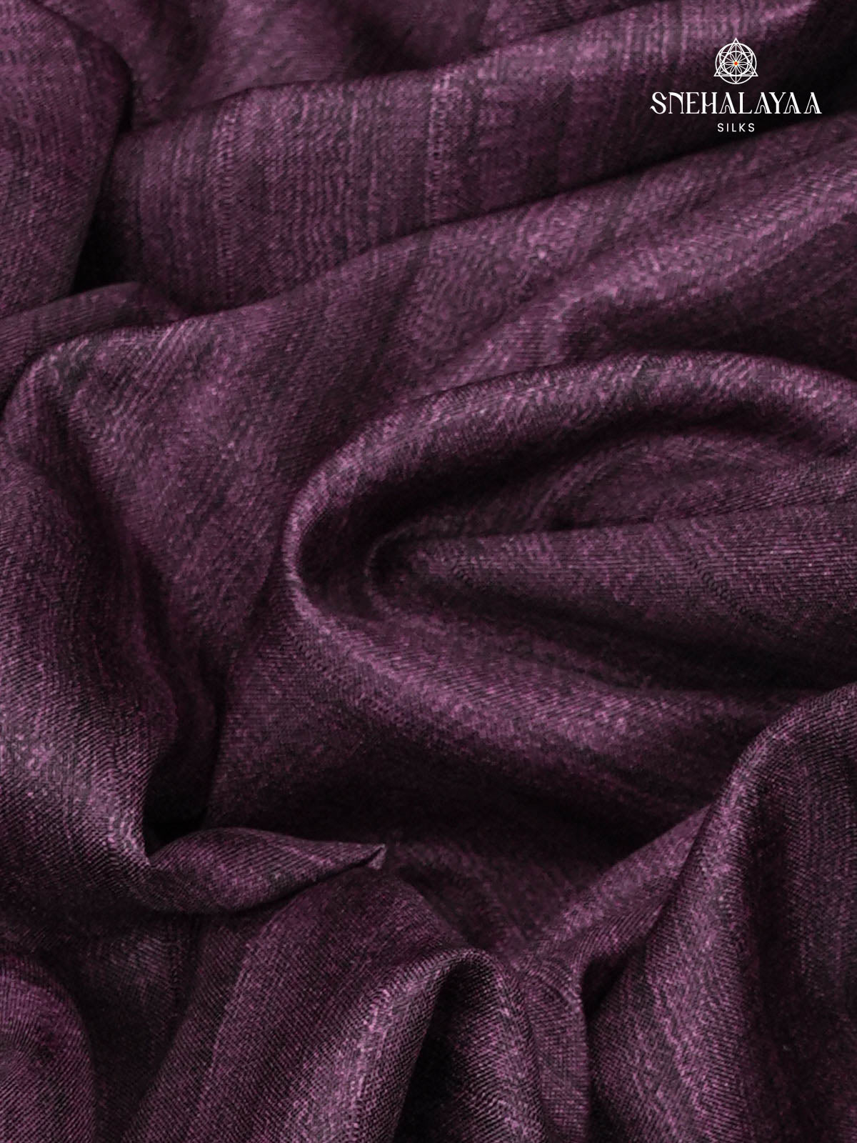 Purple Floral Printed Tussar Saree