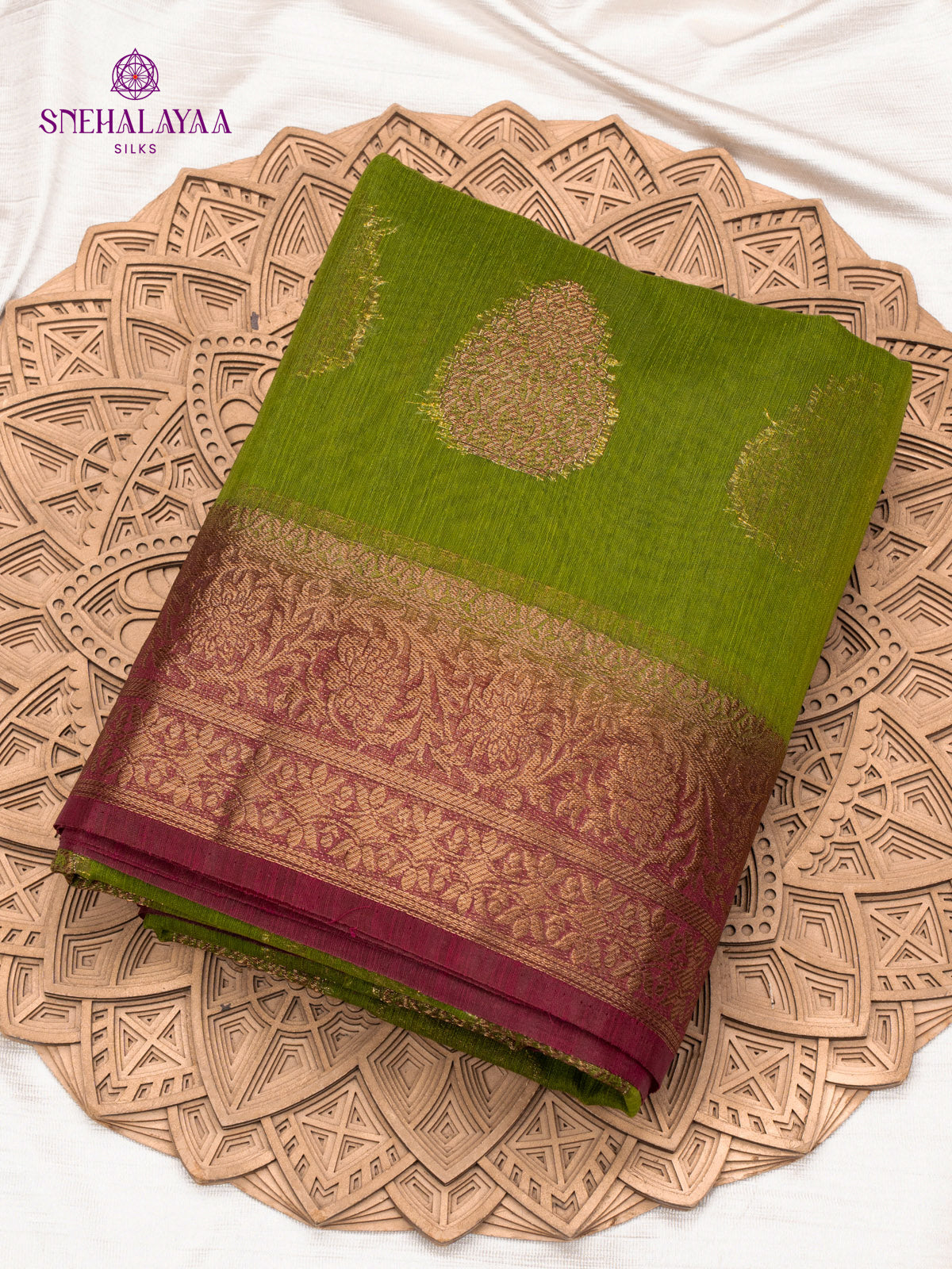 Green Banaras Jute Saree