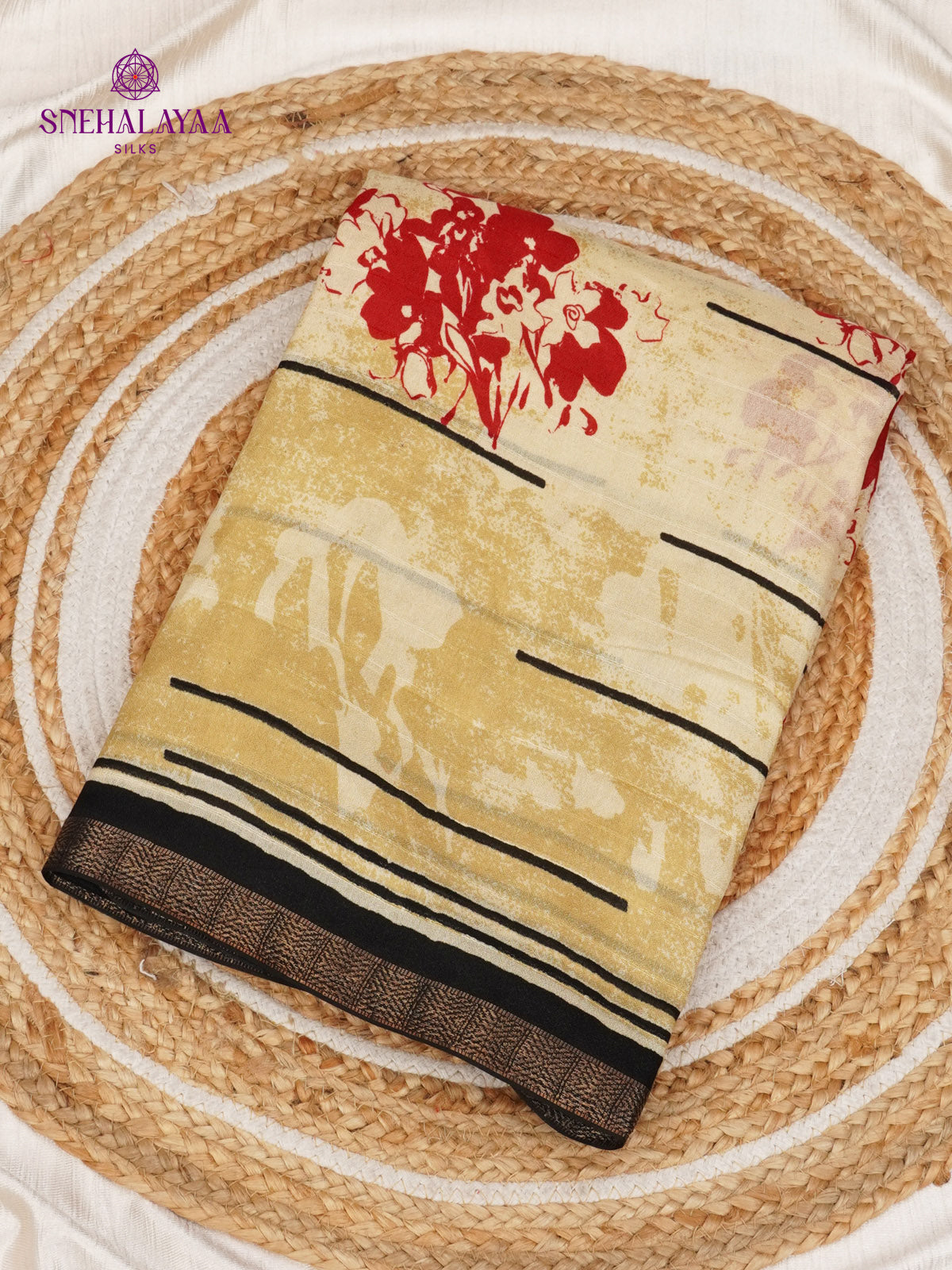 Off White Dola Silk Saree