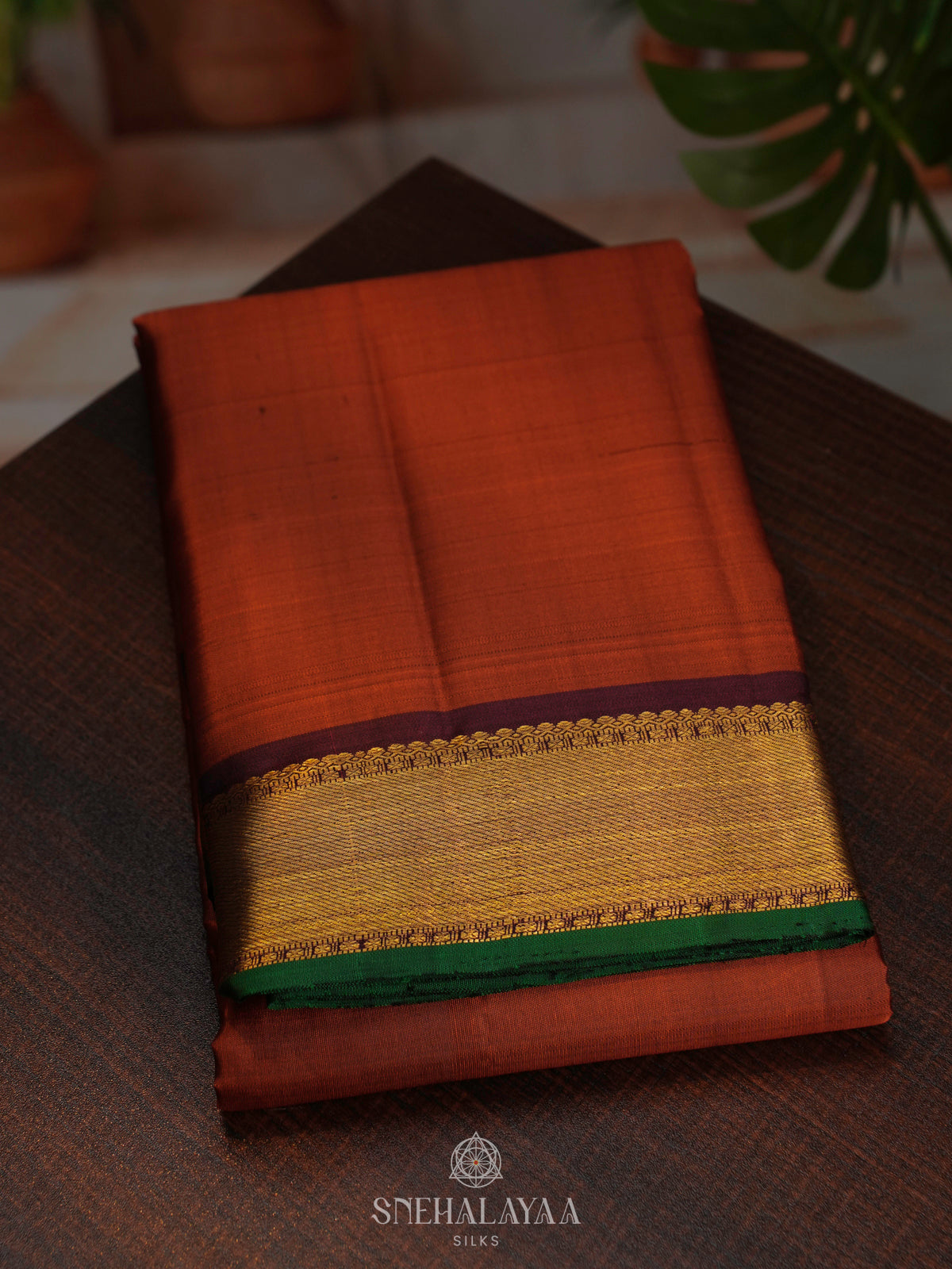 Brown Kanjivaram Silk Saree