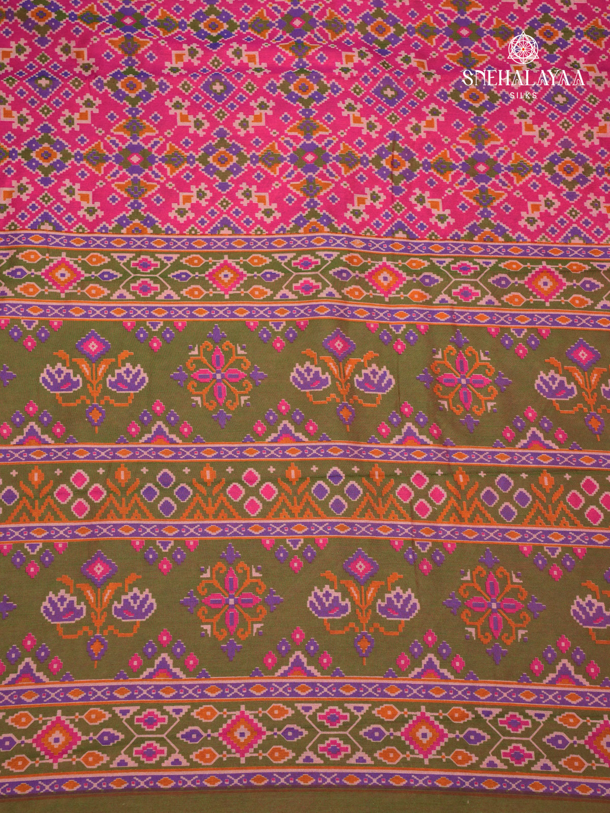 Rani Pink Ikat Saree