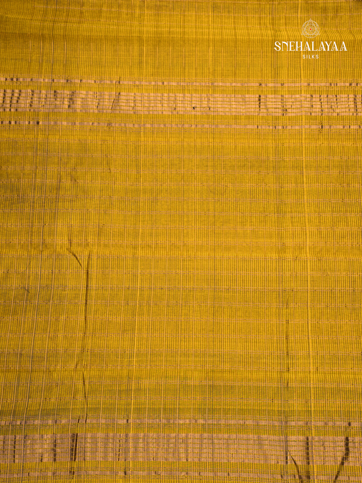 Greyish Yellow Mangalagiri Silk Cotton Saree