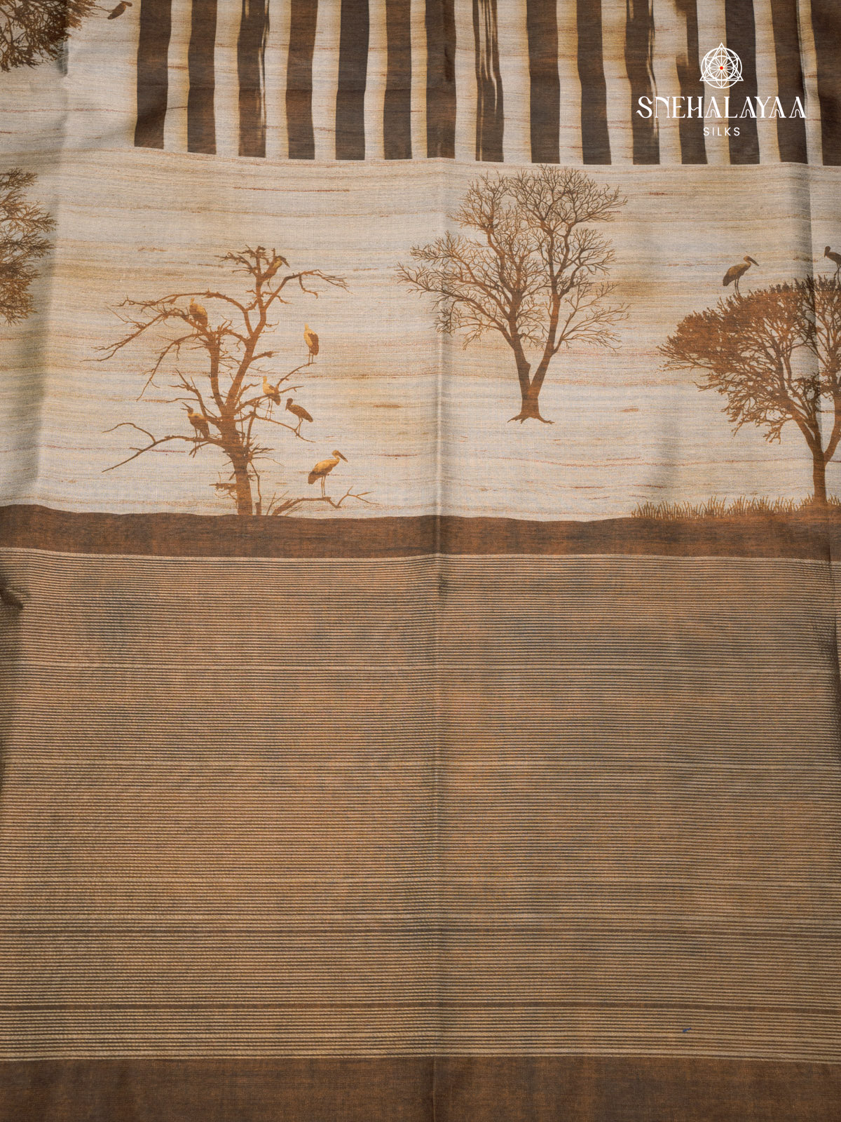 Brown Jute Saree