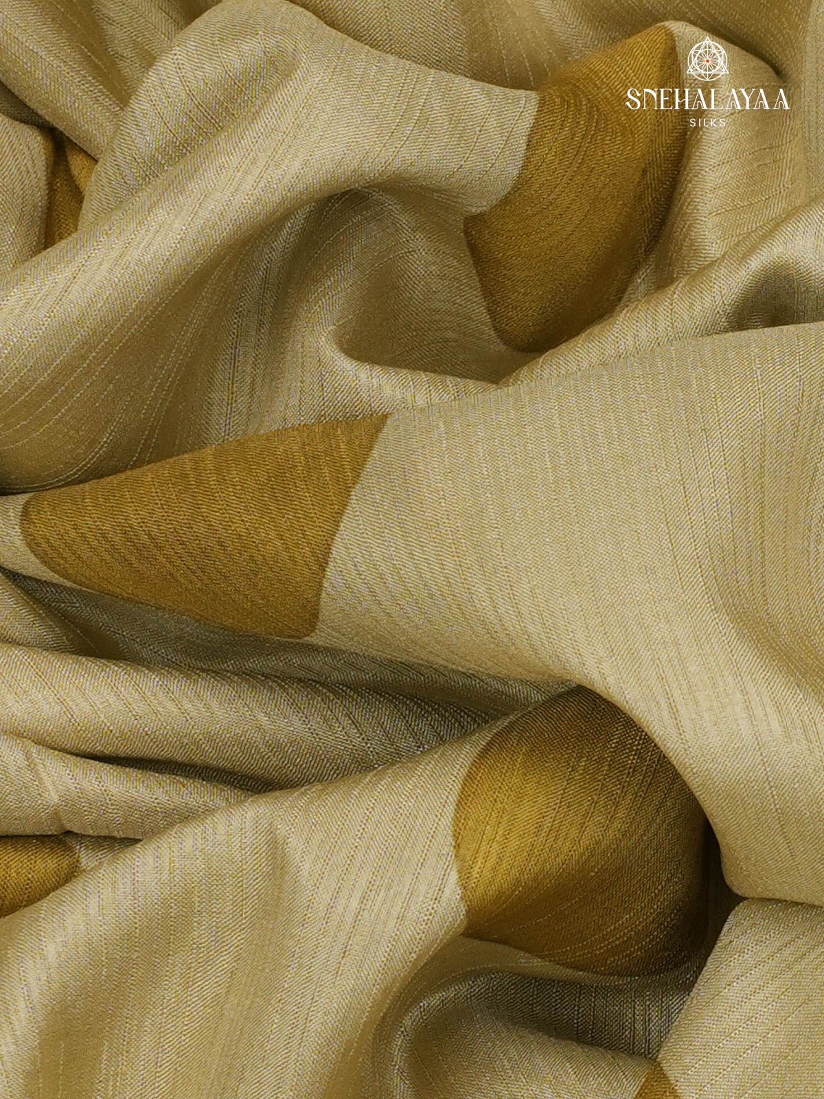 beige Printed Tussar Saree