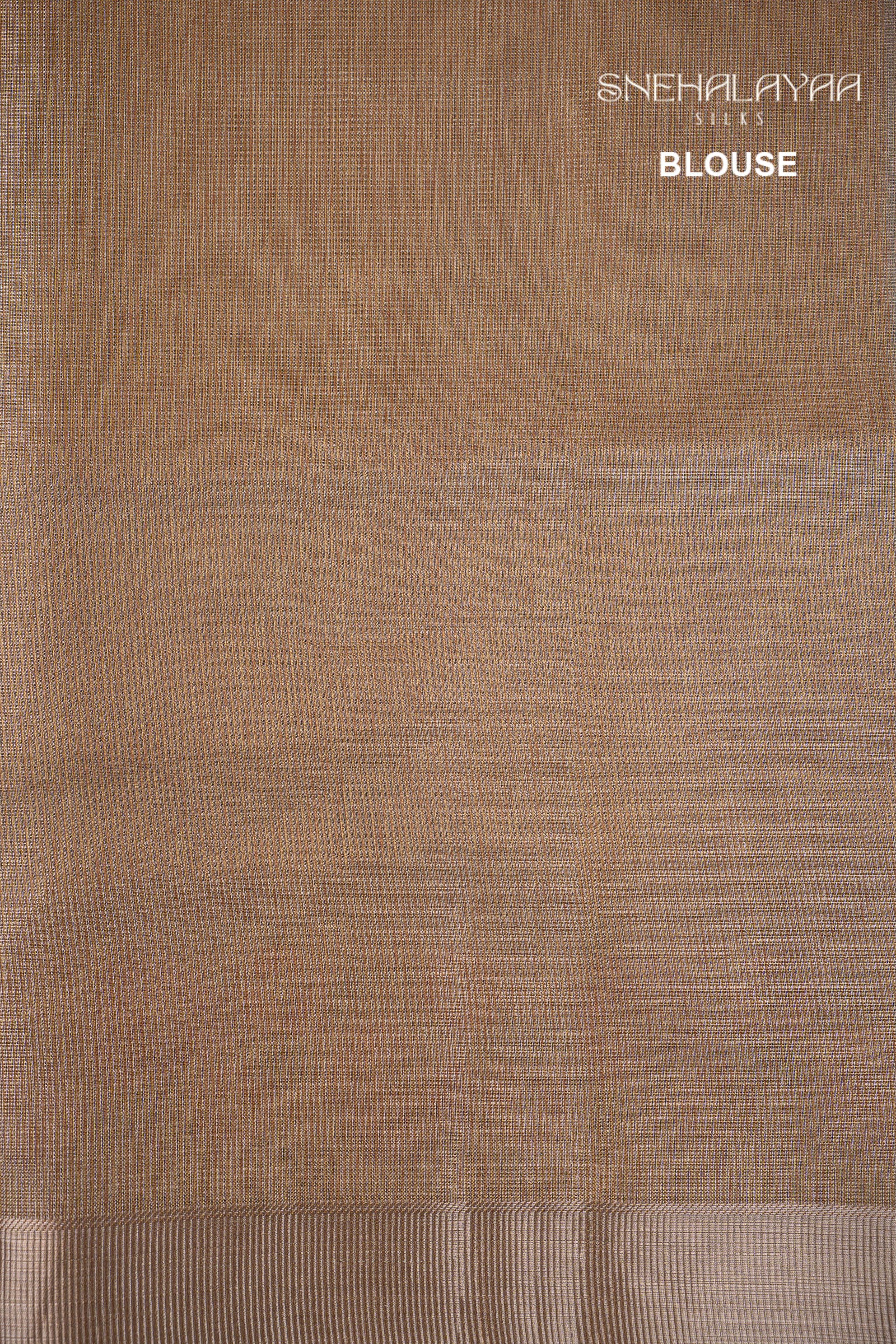 Beige Tissue Kota Embroidery Saree