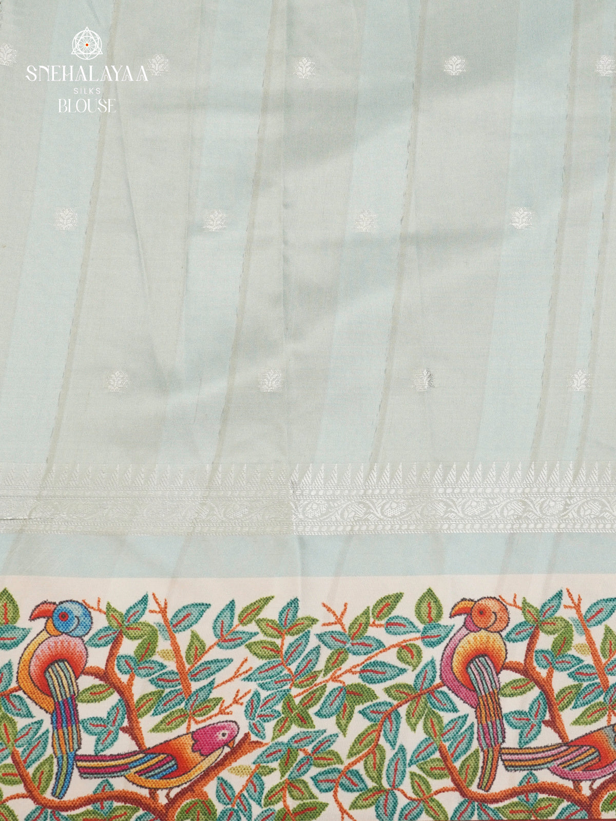 Pale Blue Banaras Dola Silk Saree