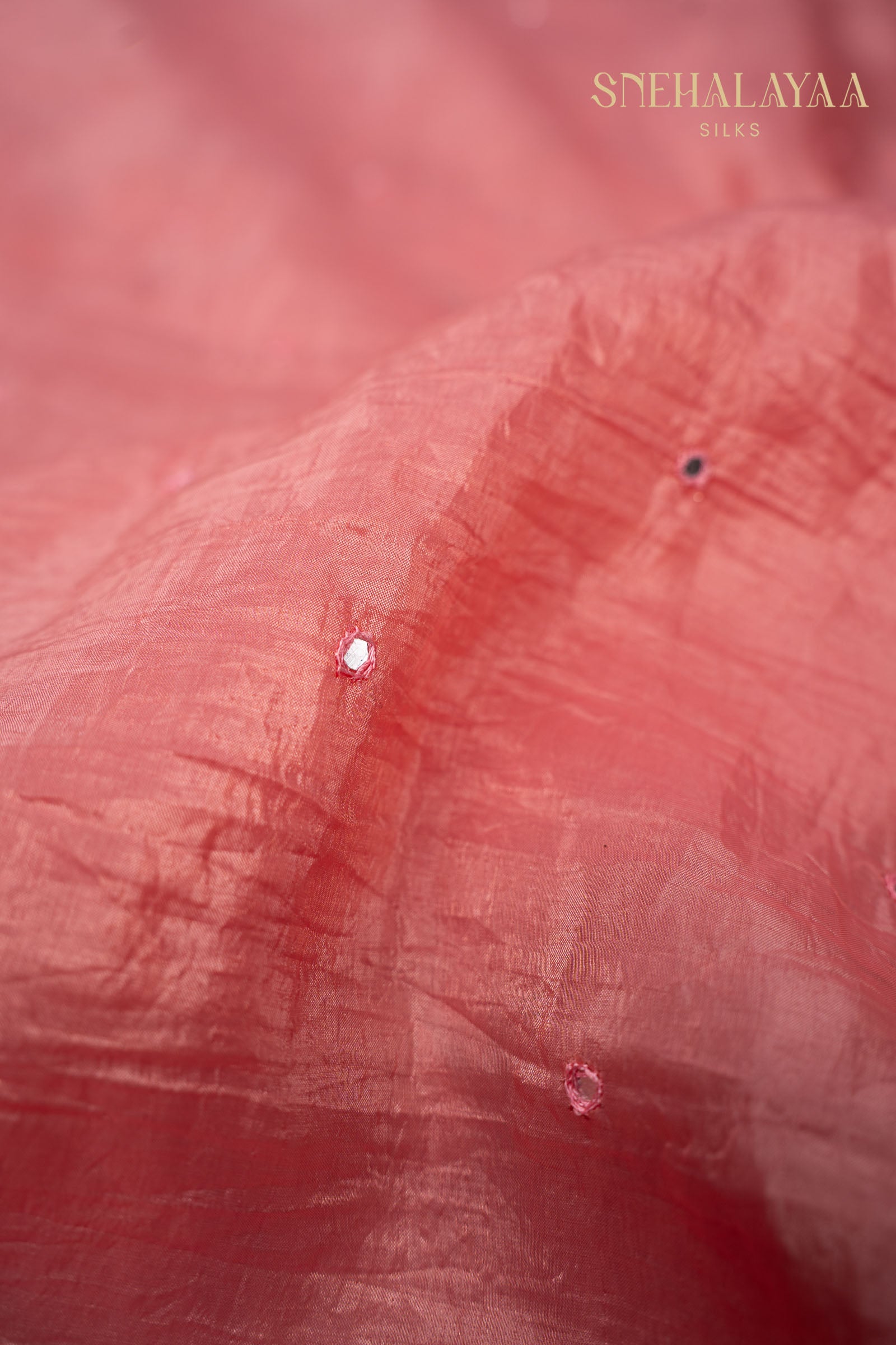 Peach Pink Designer Saree