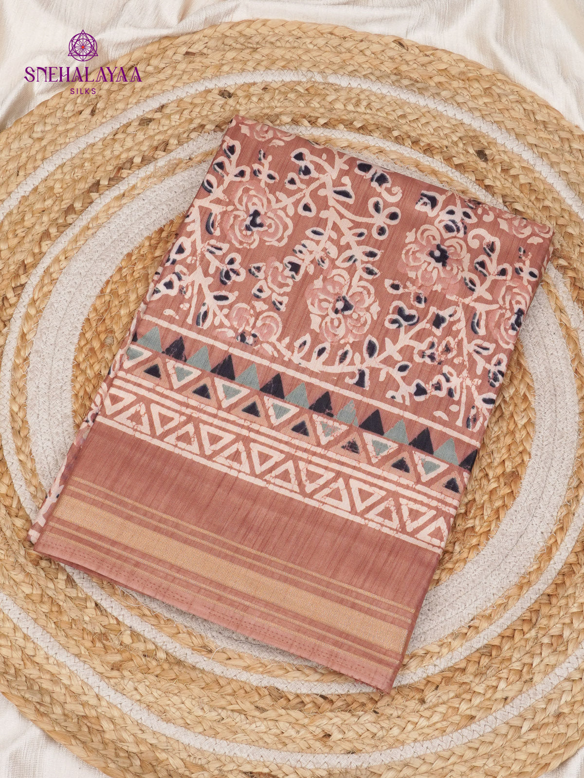 Peach Dola Silk Saree