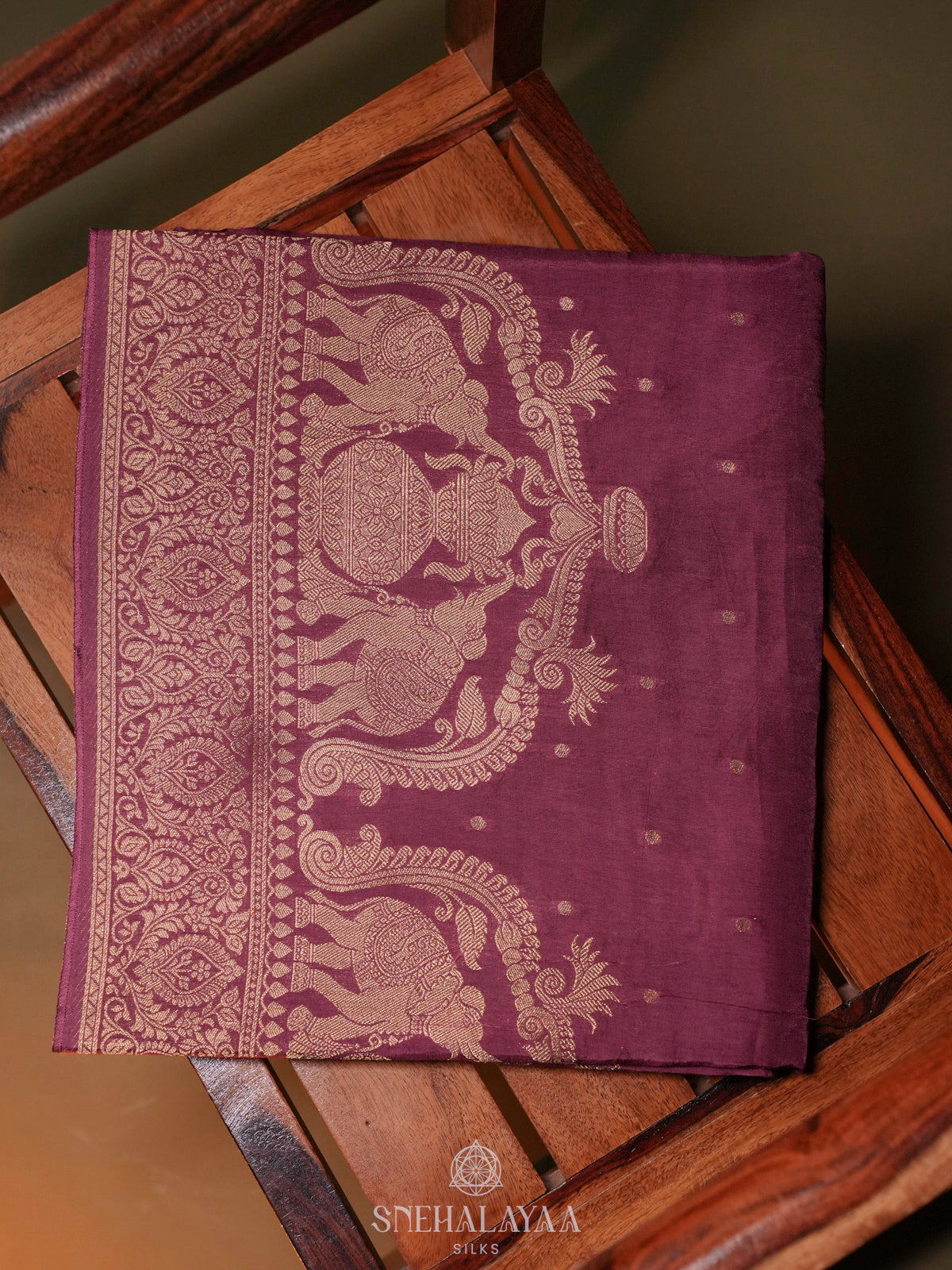 Plum Banaras Silk Saree