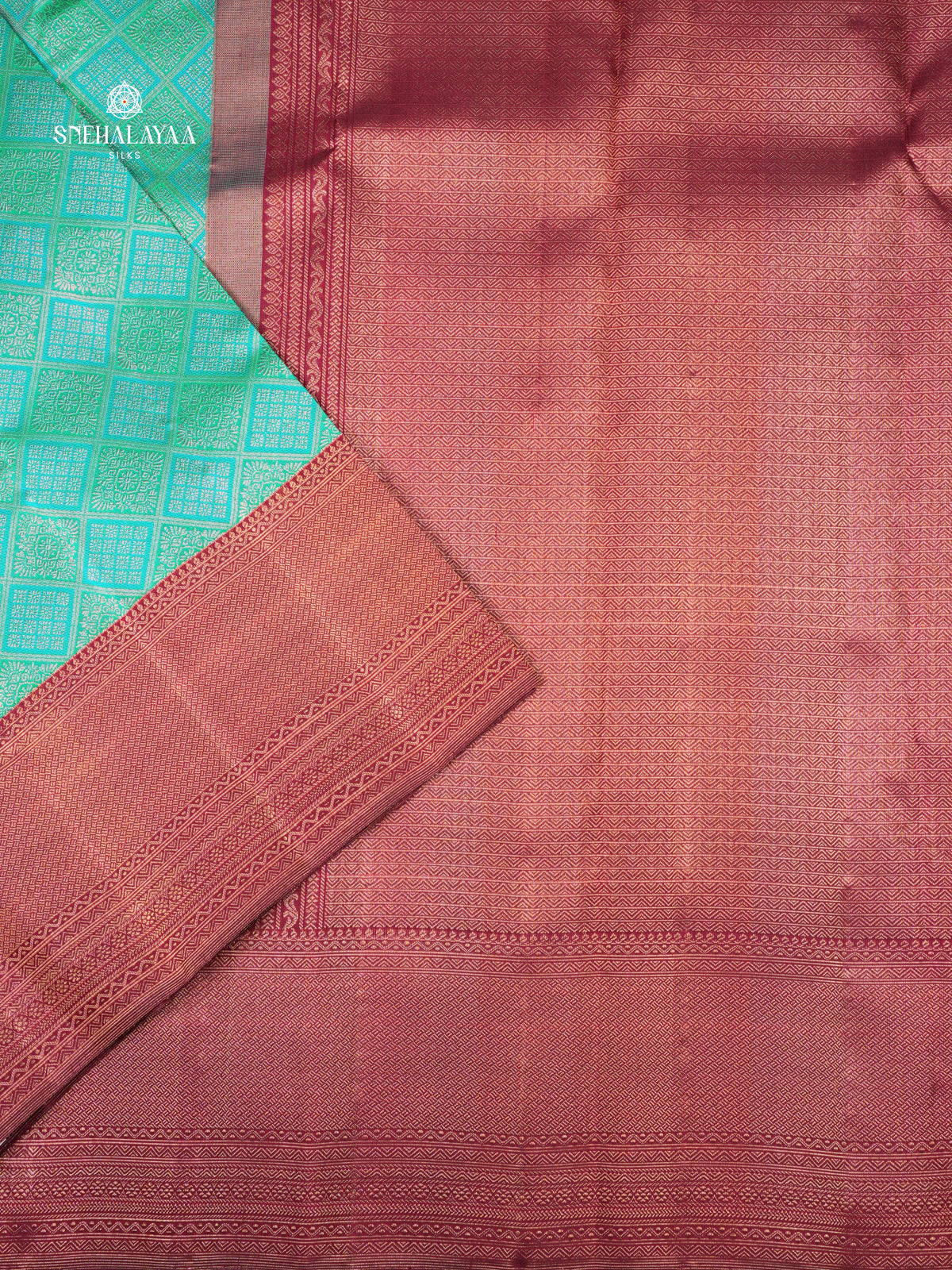 Sea Green Kanjivaram silk saree