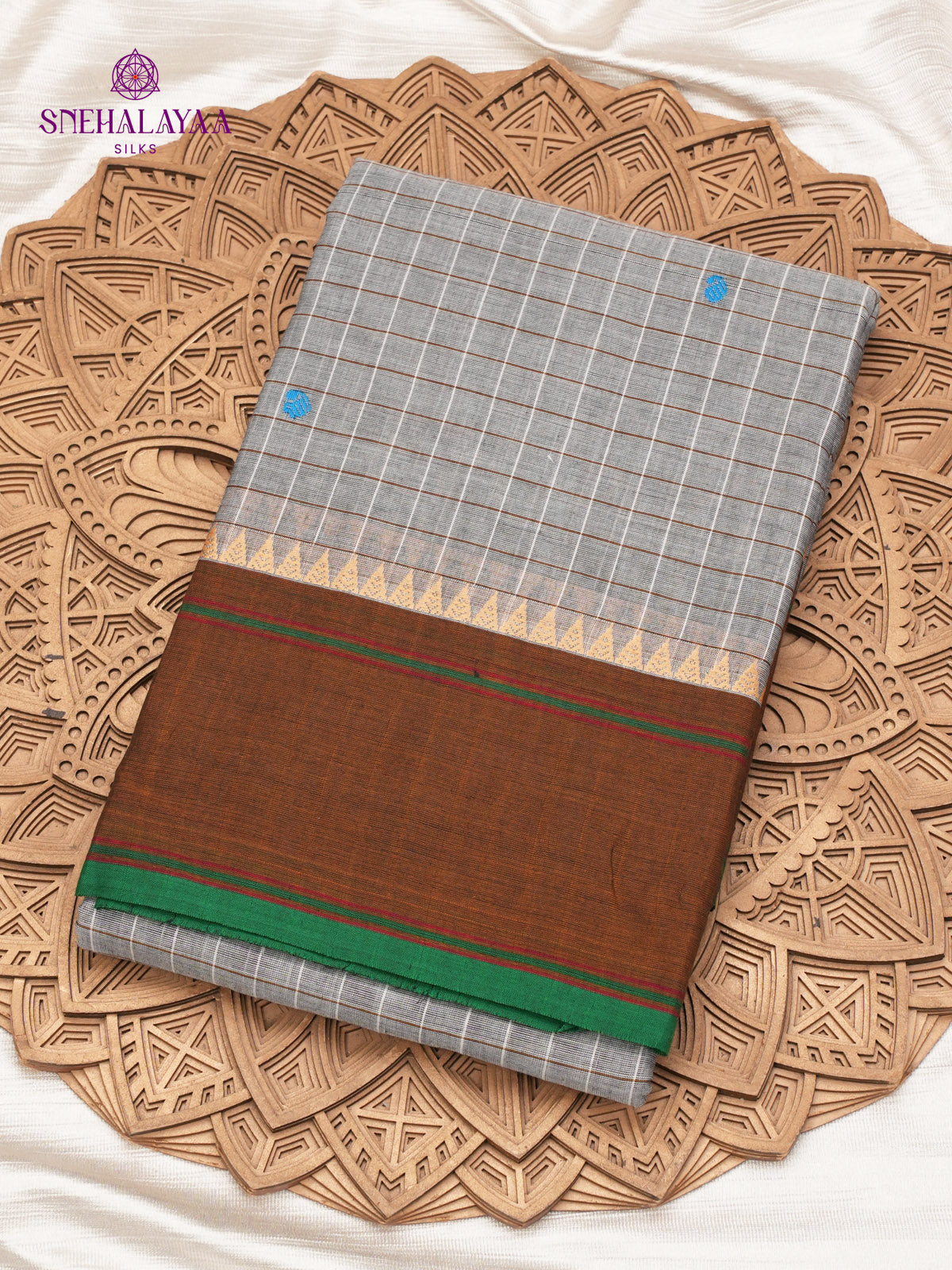 Grey Chettinad Cotton Saree