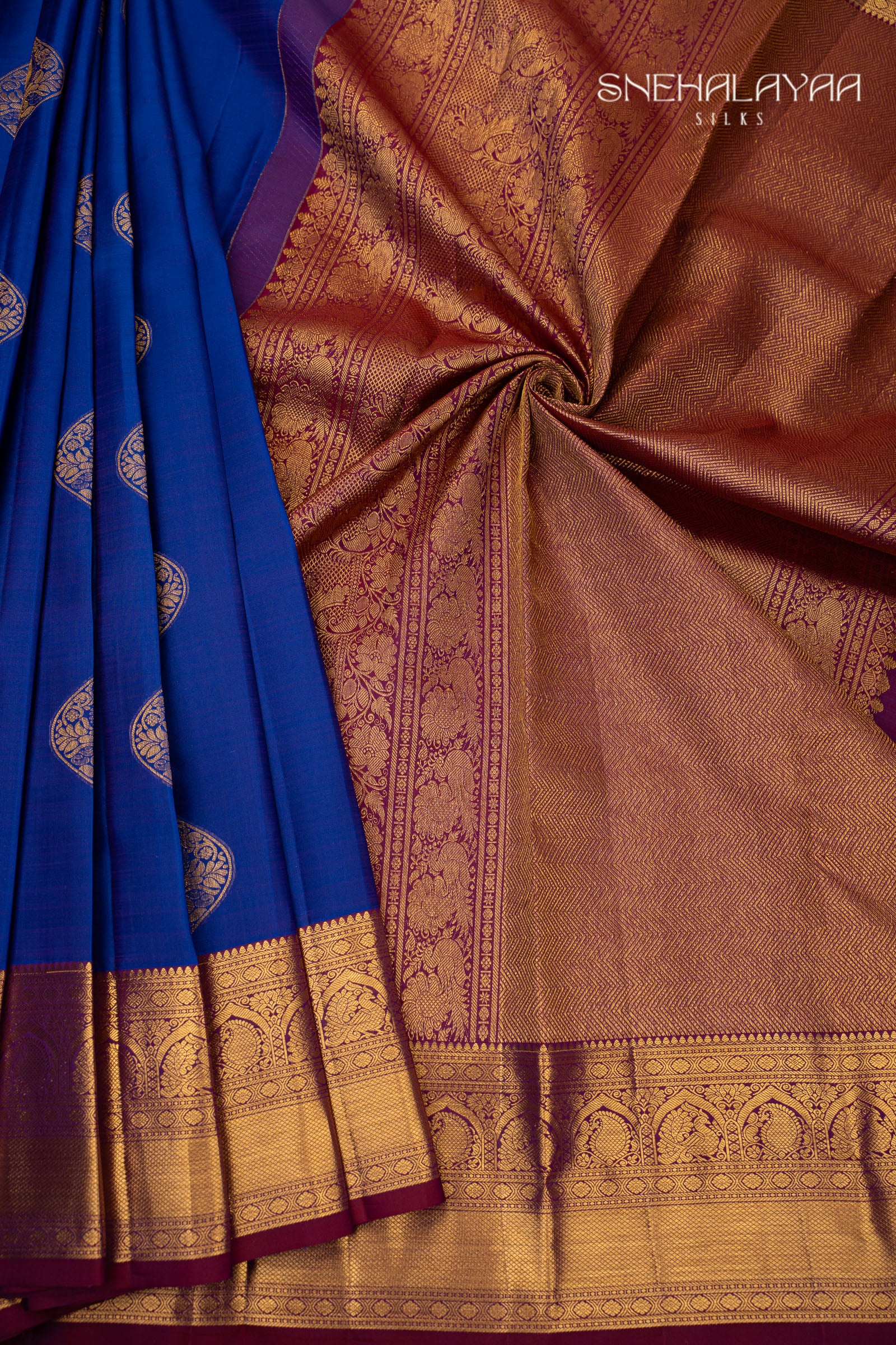 Admiral Blue Silk Saree