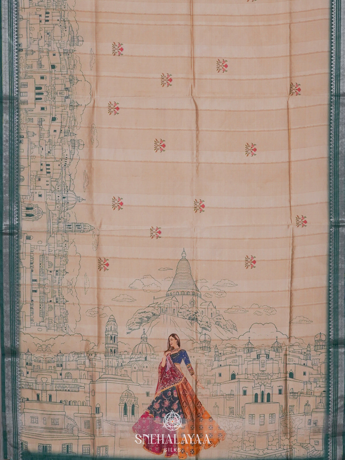 Beige Tussar Saree