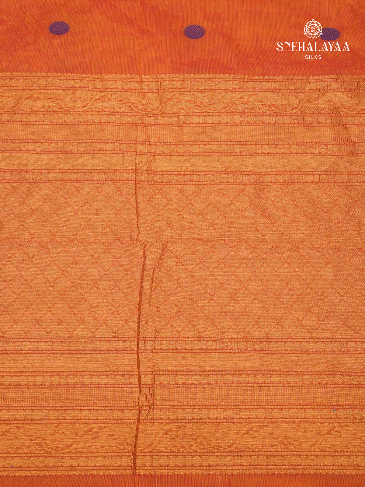 Rust Orange Kanchi Cotton Saree