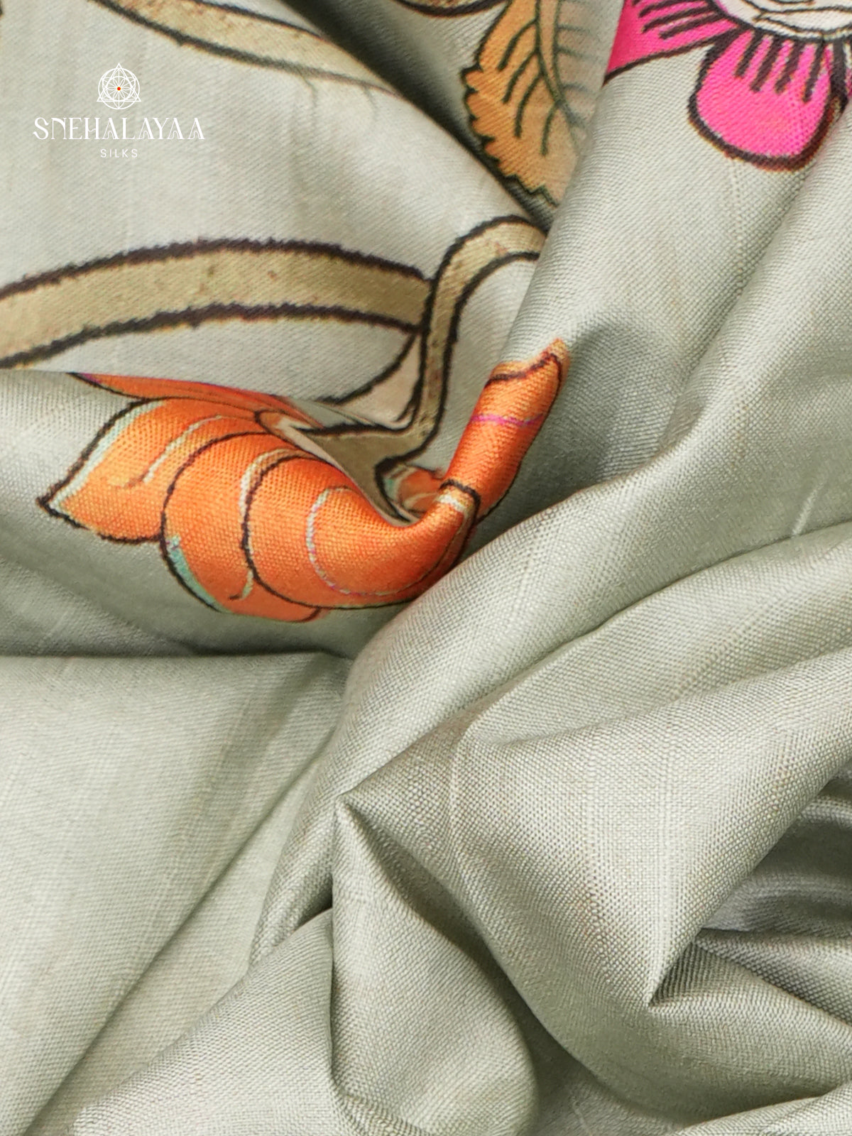 Pale Blue Tussar Embroidery Saree