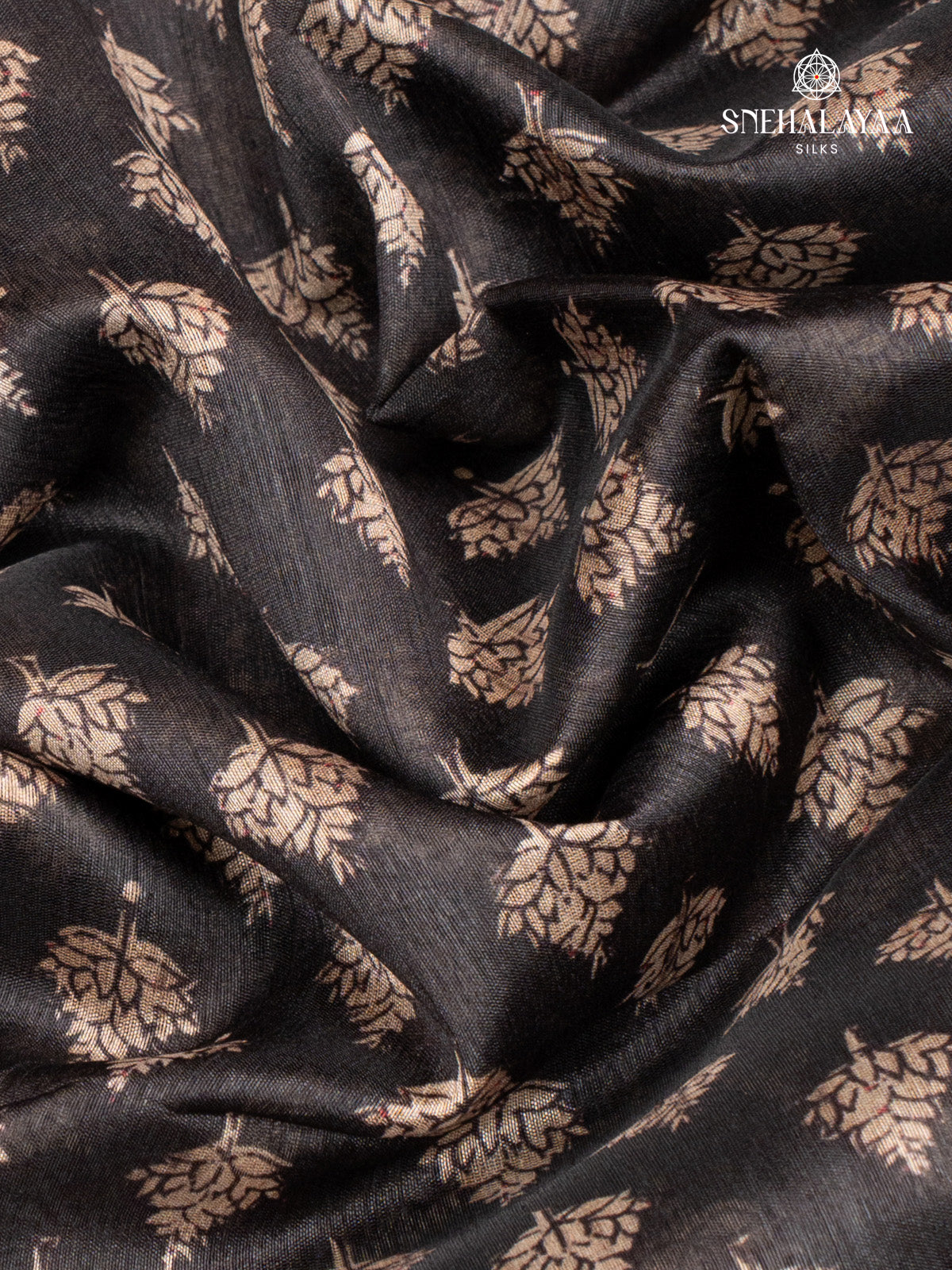 Black Munga Tussar Saree