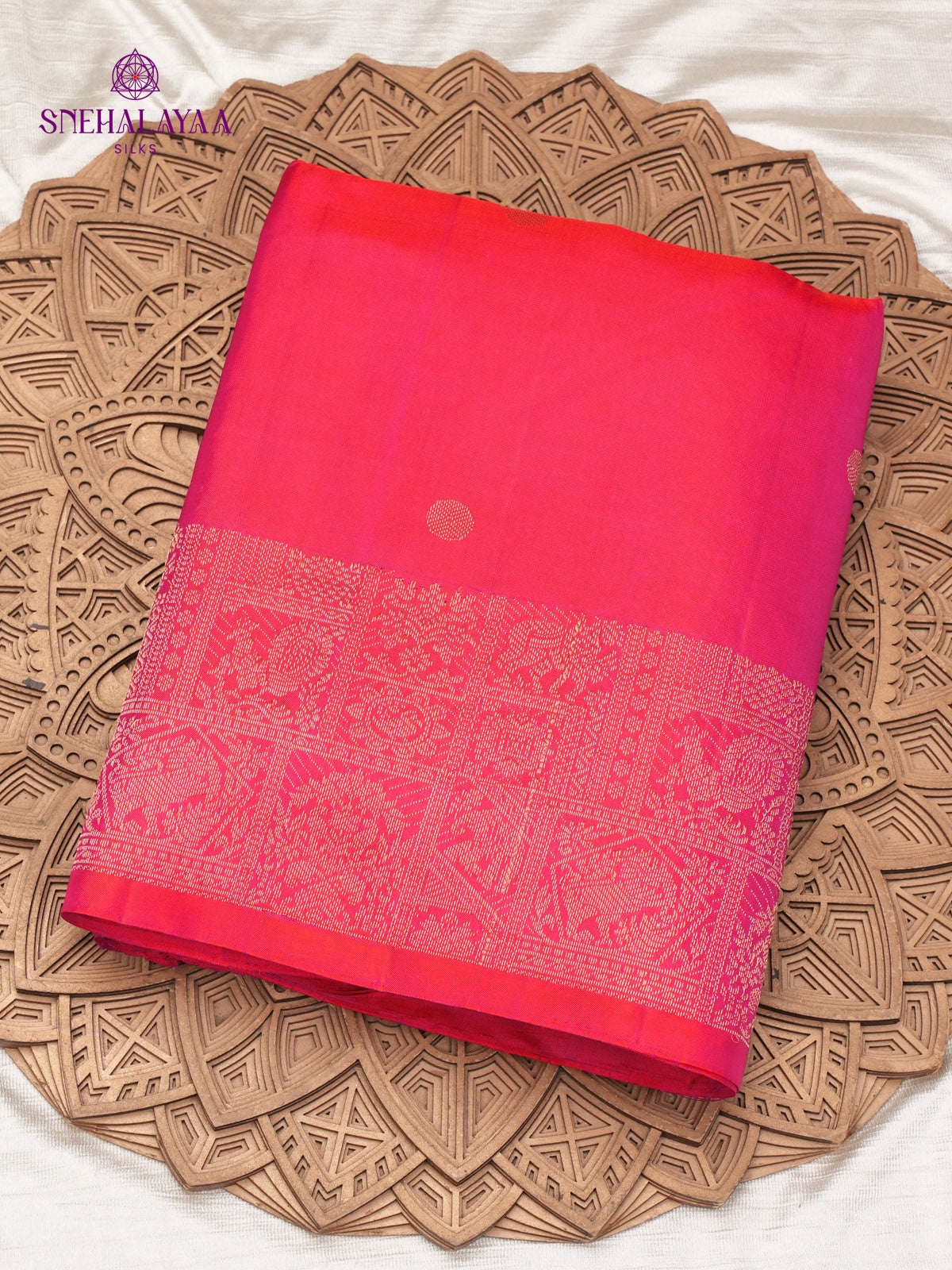 Rani Pink Kanjivaram Soft Silk Saree