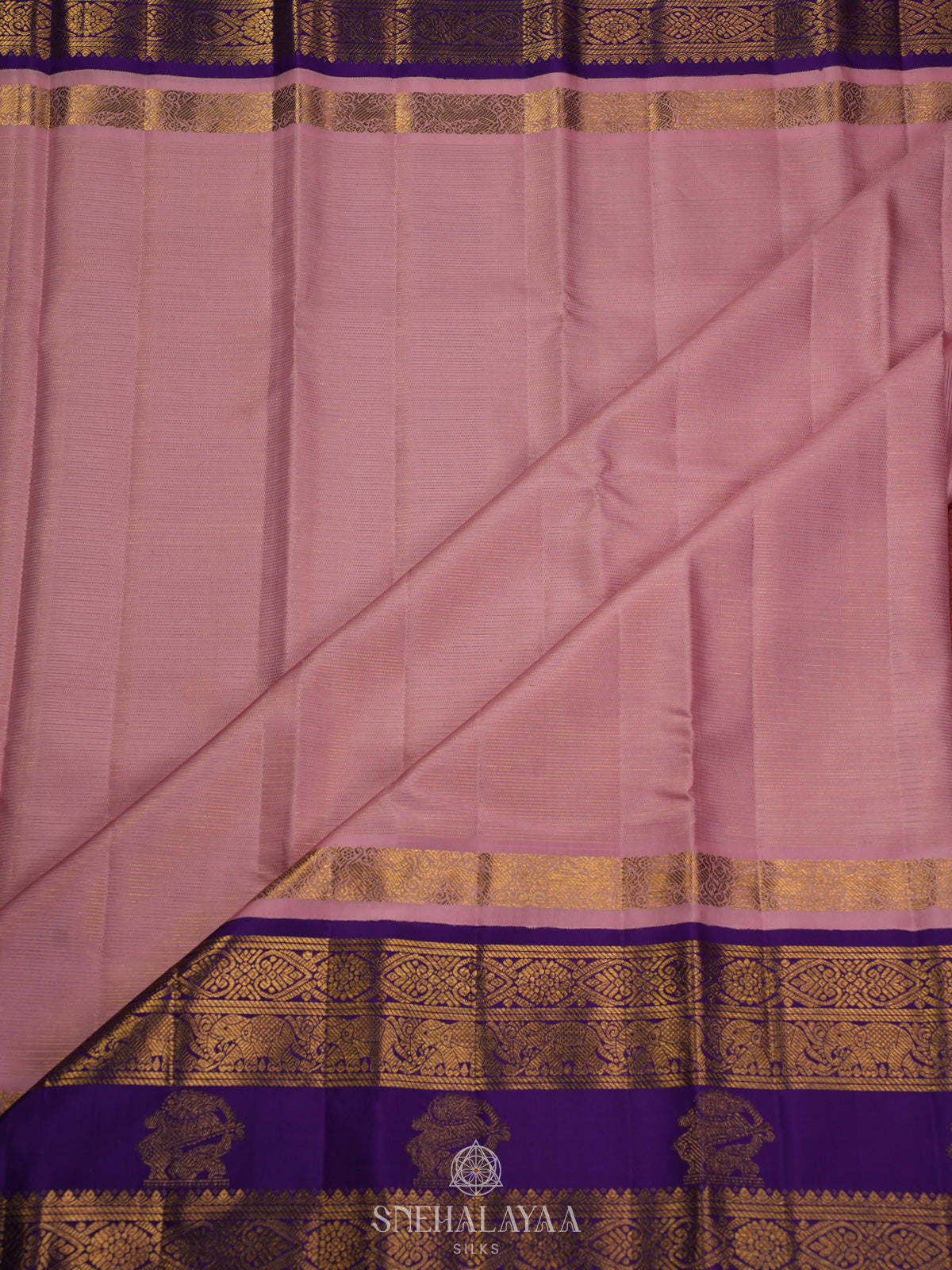 Lilac Pink Kanjivaram Silk Saree