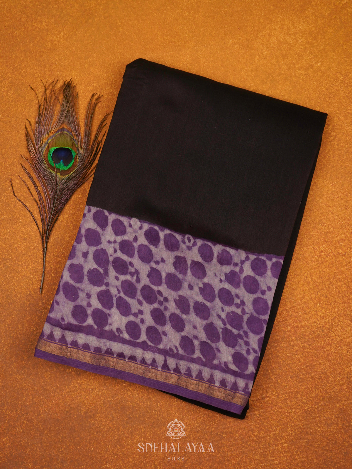Black Chanderi Saree