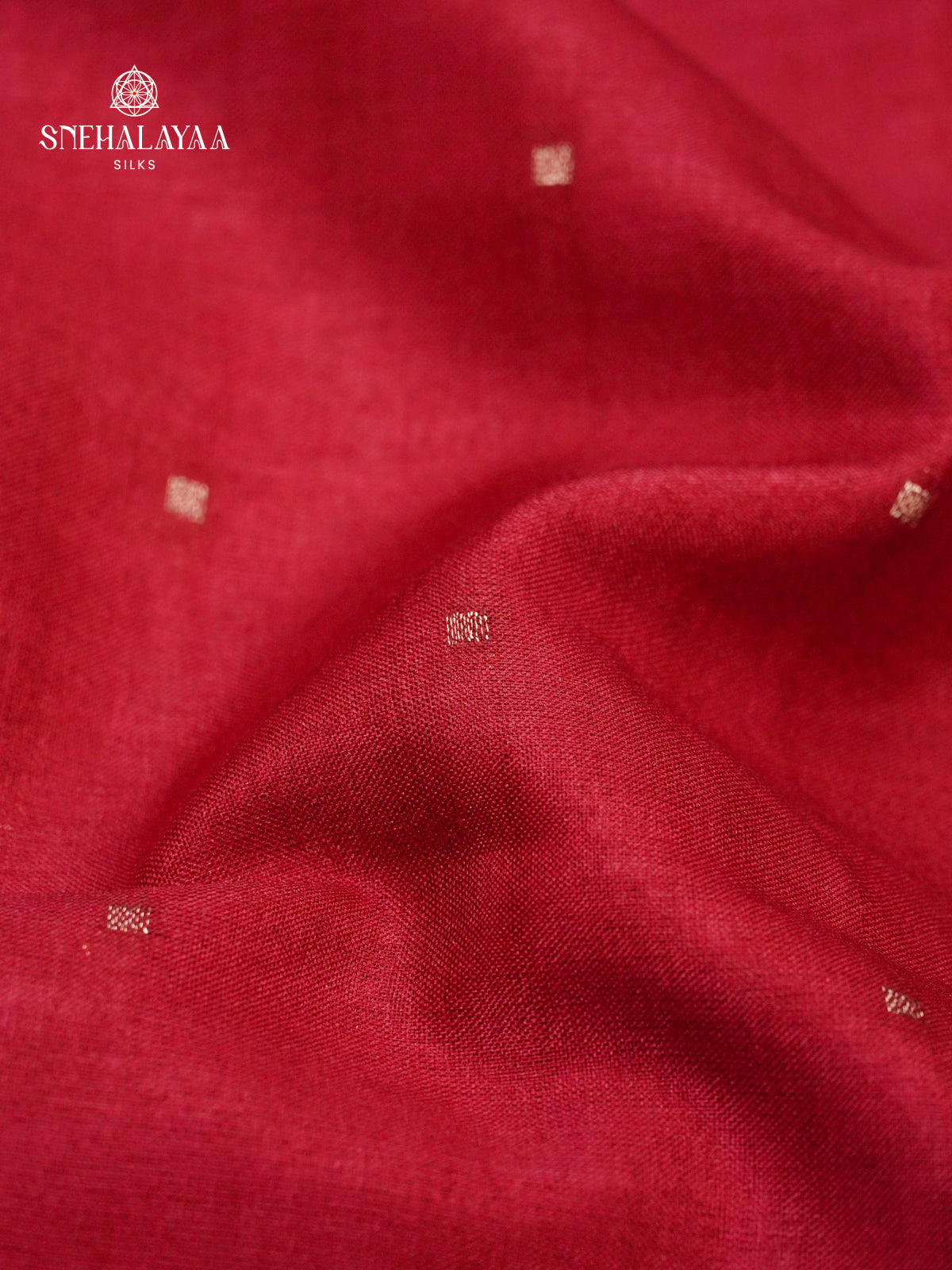 Red Munga Tussar Embroidery Saree