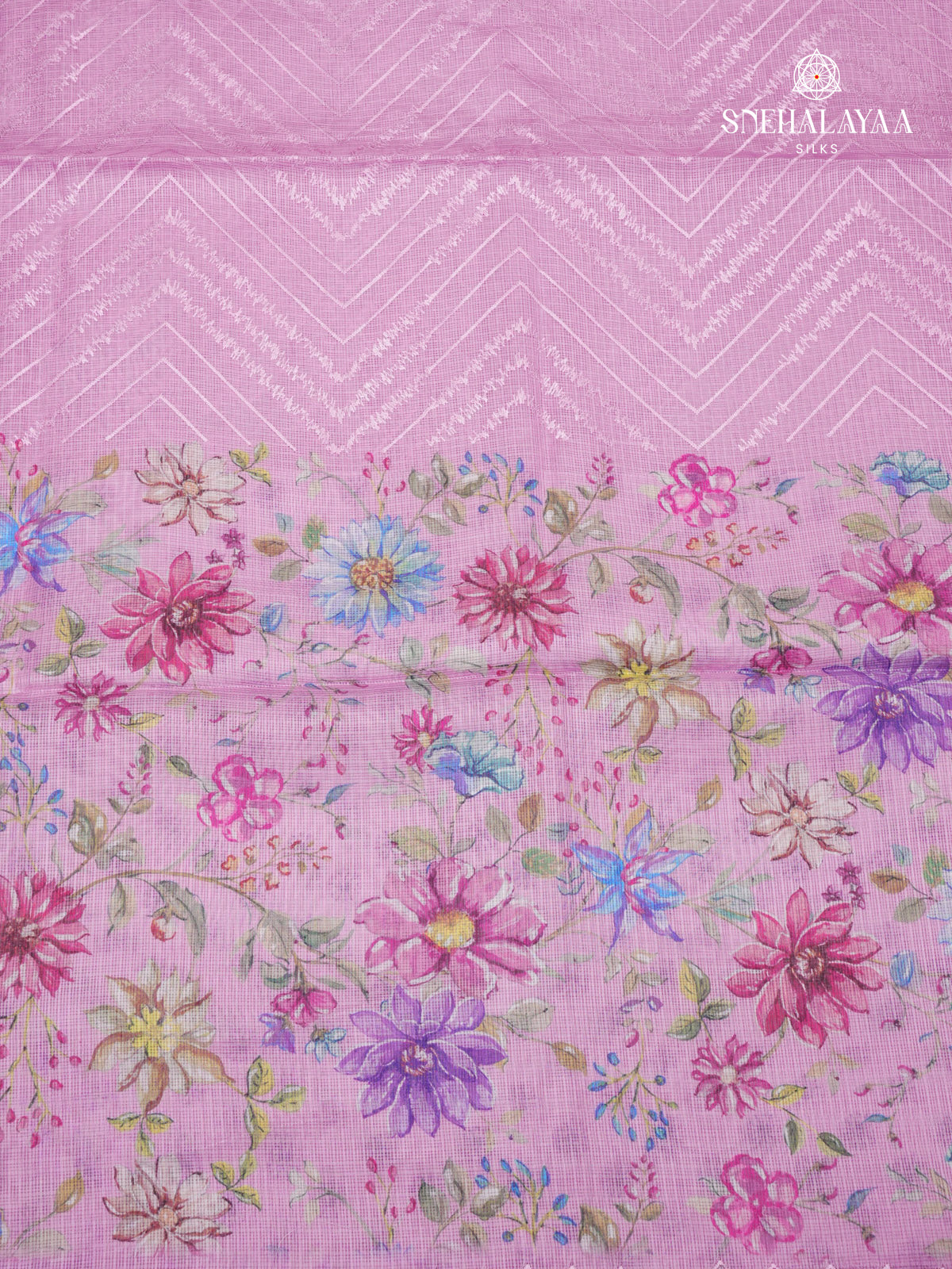 Lavender Kota Embroidery Saree