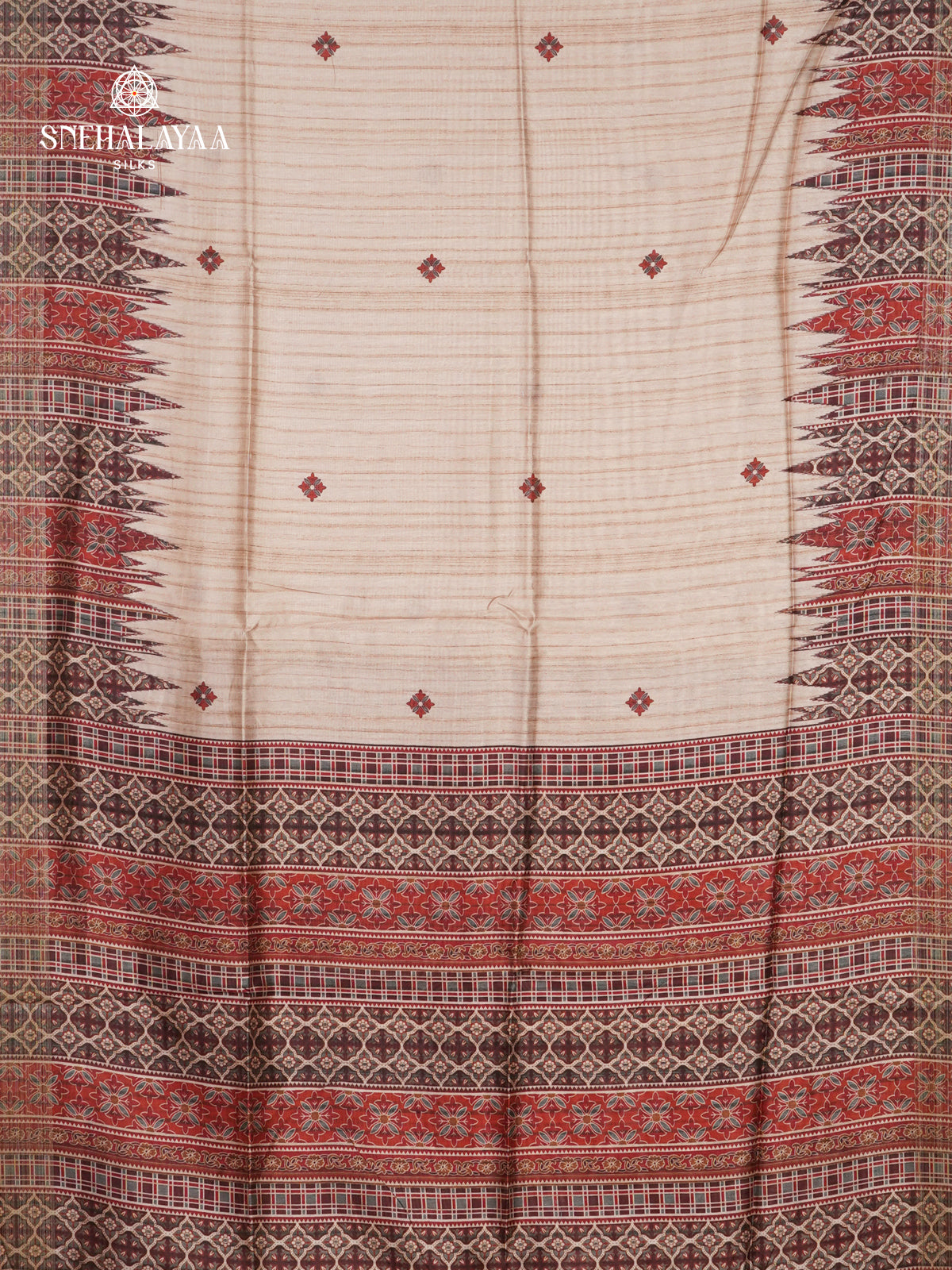 Beige Tussar Saree