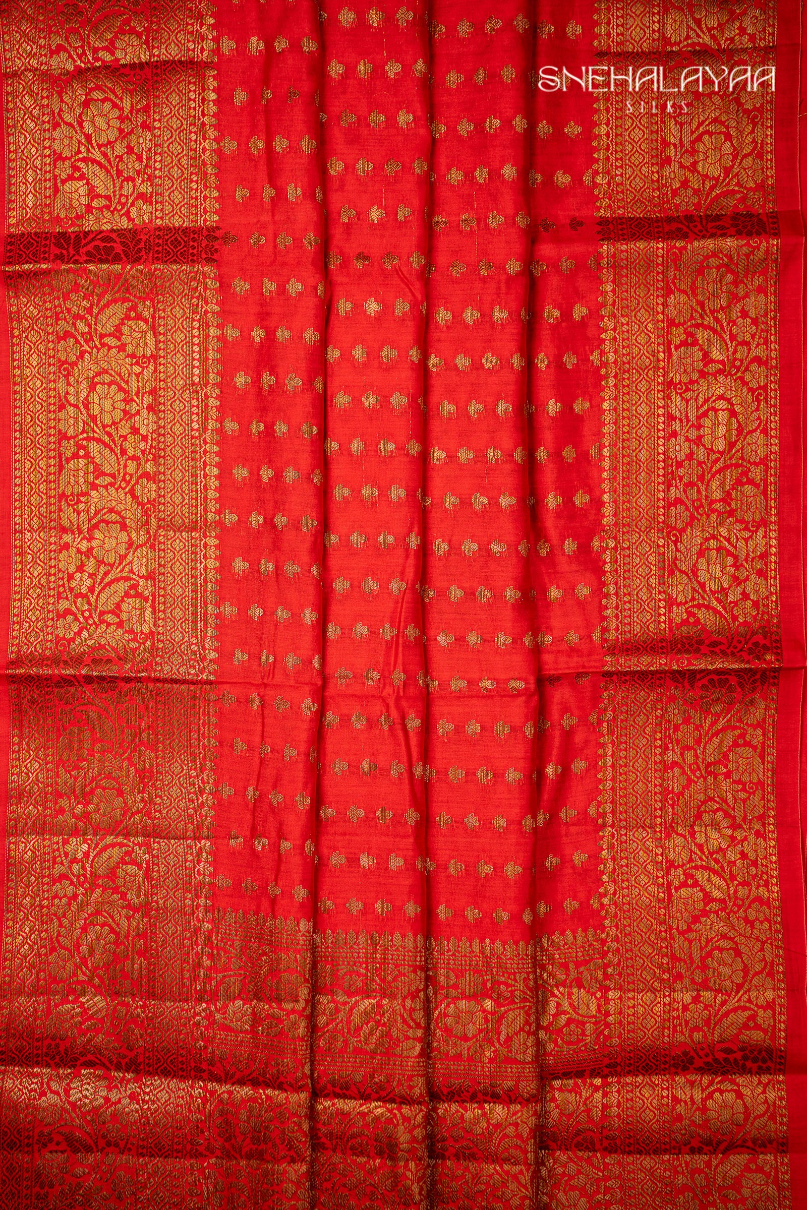 Rose Red Banaras Dupion Silk Saree