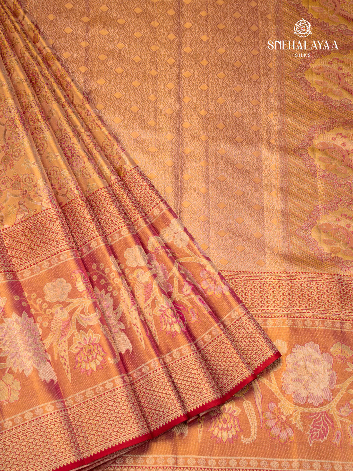Gold Kanjivaram Silk Saree