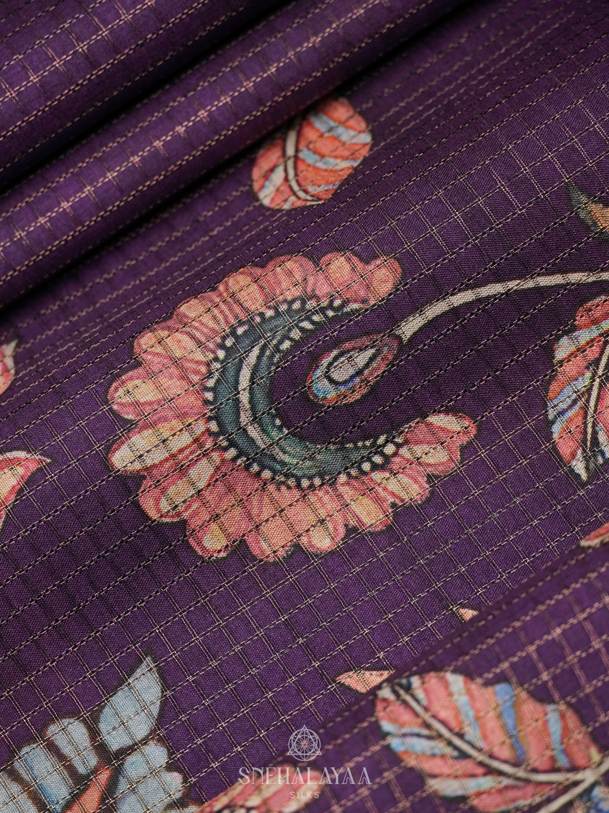 Purple Tussar Saree
