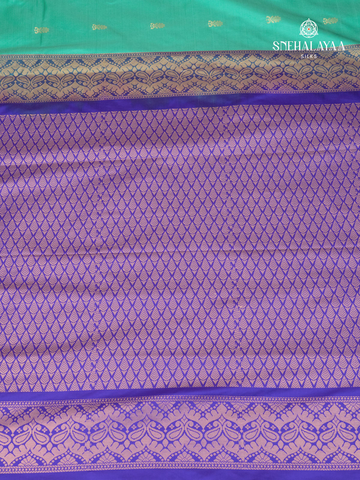 Aqua Green Gadwal Silk Saree