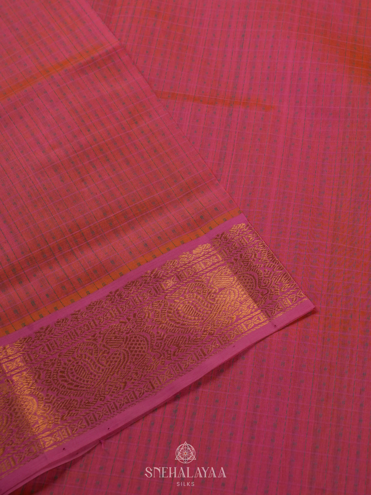 Pink Kanchi Silk Cotton Saree