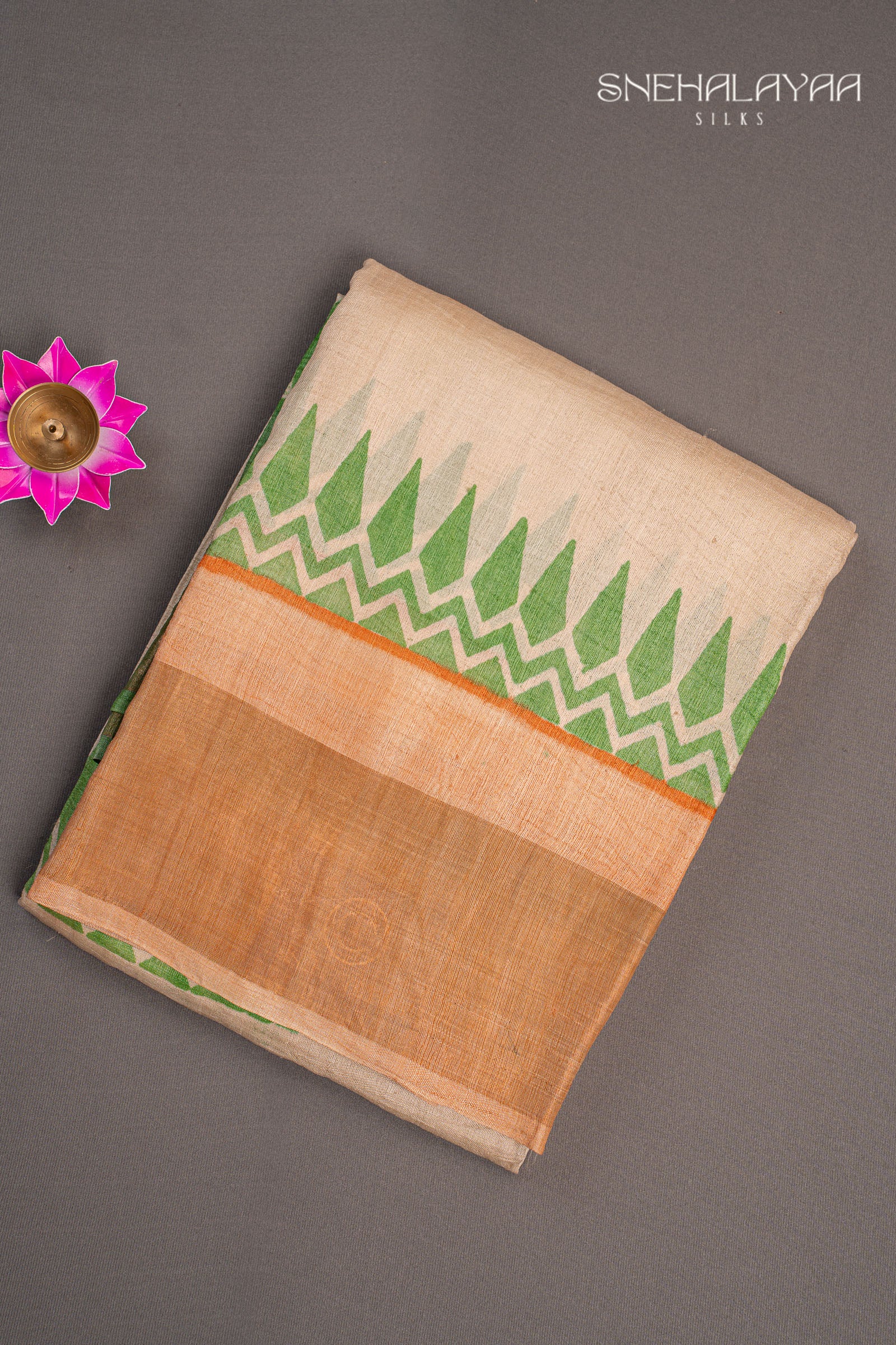 Cream Tussar Saree