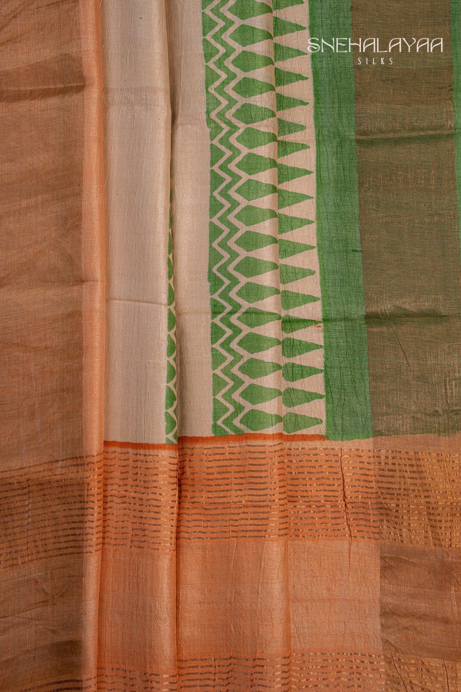 Cream Tussar Saree