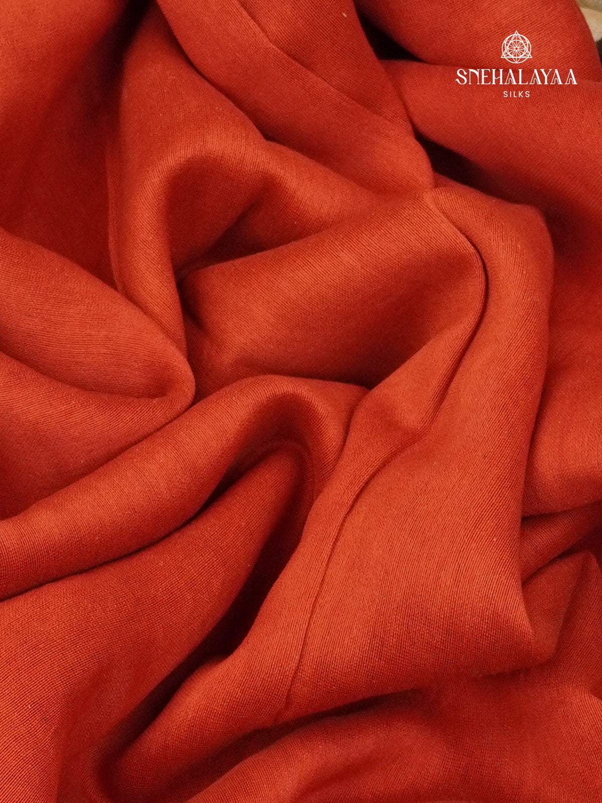 Rust Orange Chanderi Saree