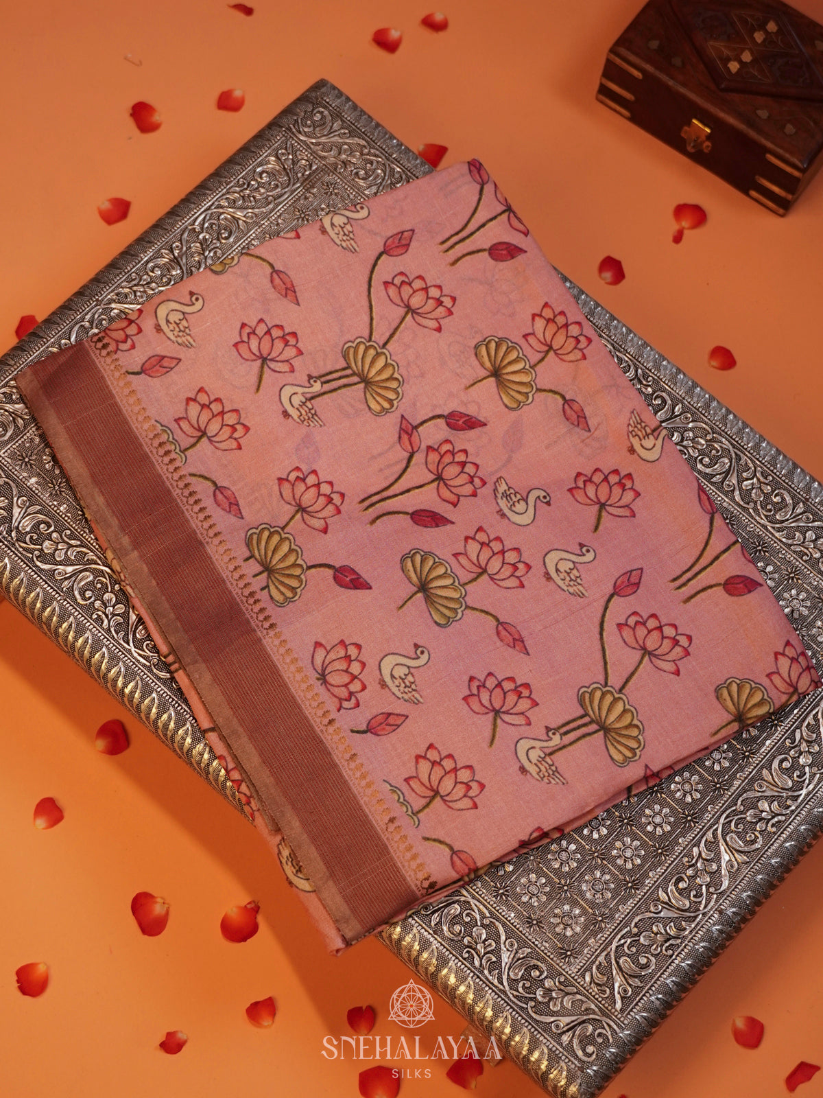 Pink Tussar Saree