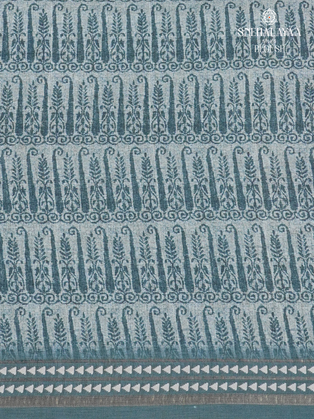 Rust Orange Floral Printed Tussar Saree